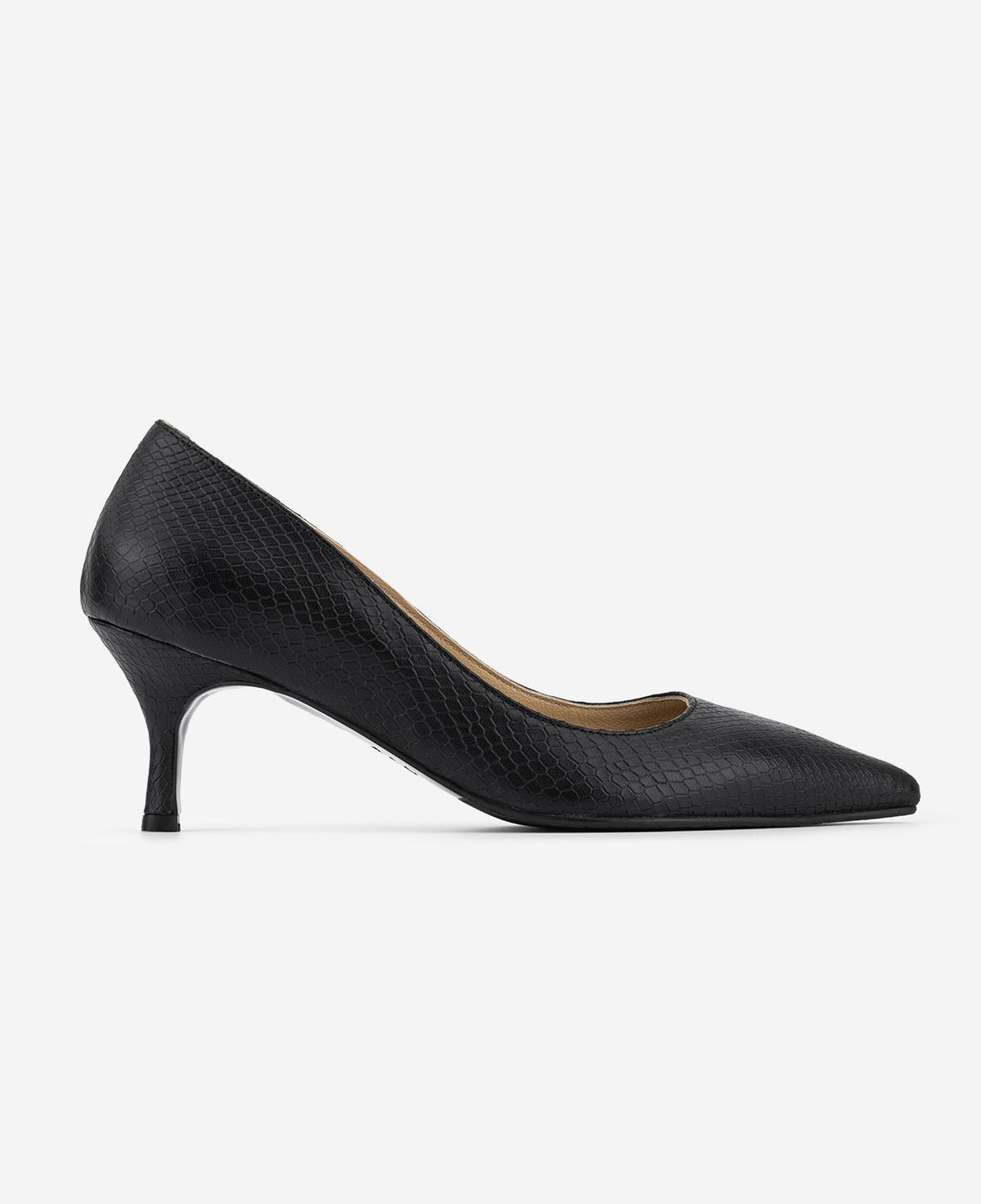 Valmenti Kadın Hakiki Deri Siyah Yılan Desen Stiletto