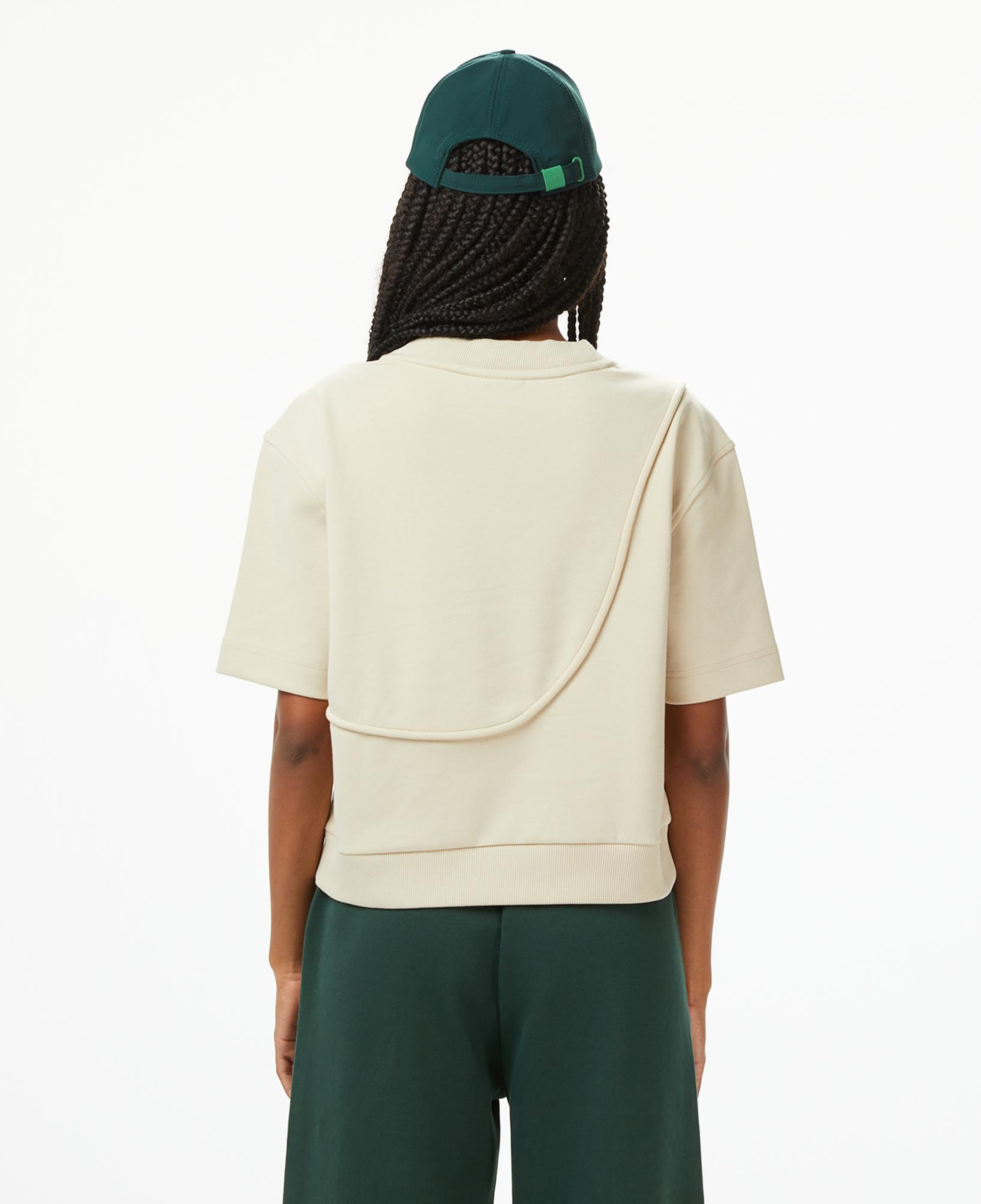 Lacoste x House of SuperStep Loose Fit Kadın Bej T-Shirt