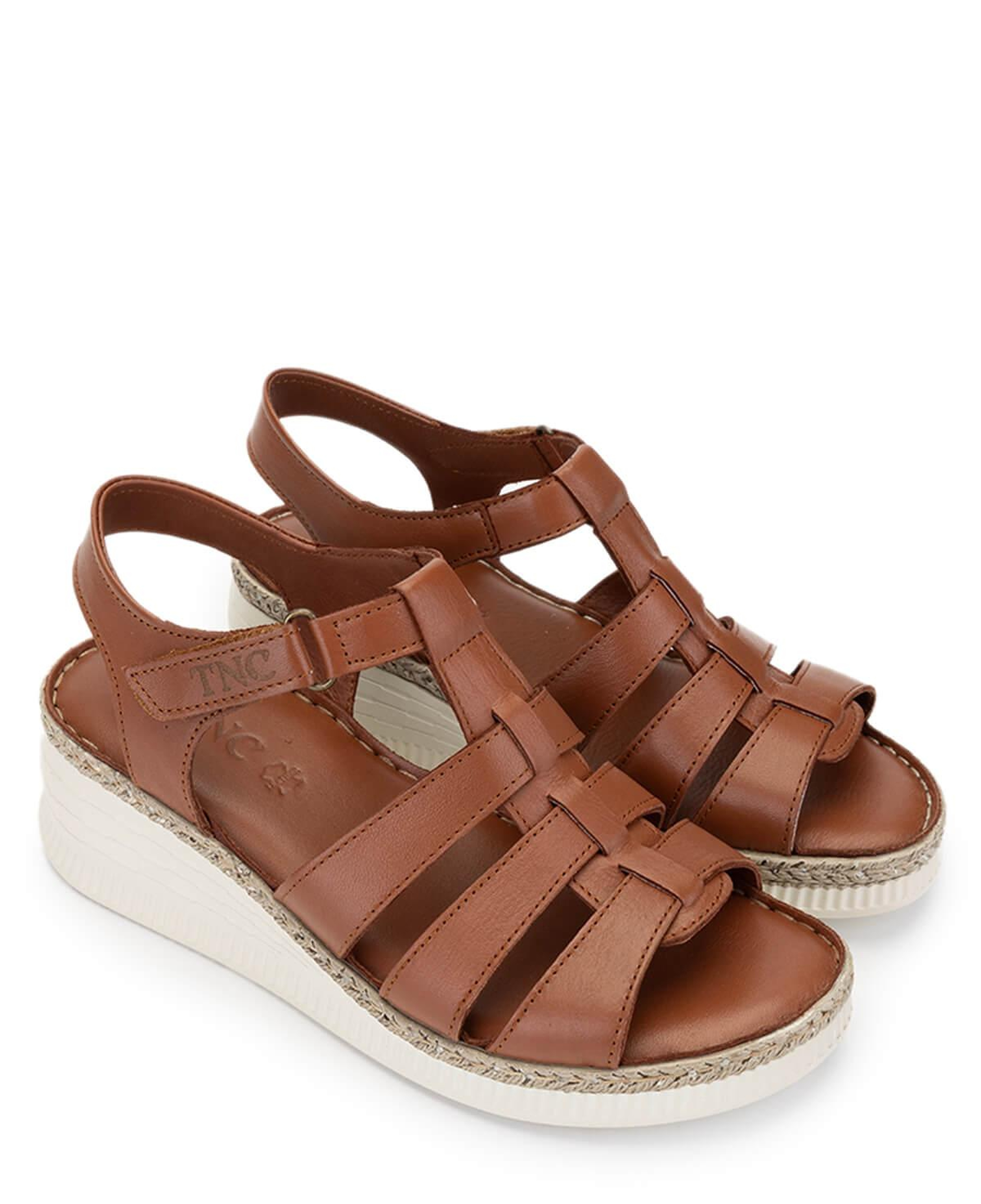 Tamer Tanca Kadın Hakiki Deri Taba Comfort Sandalet