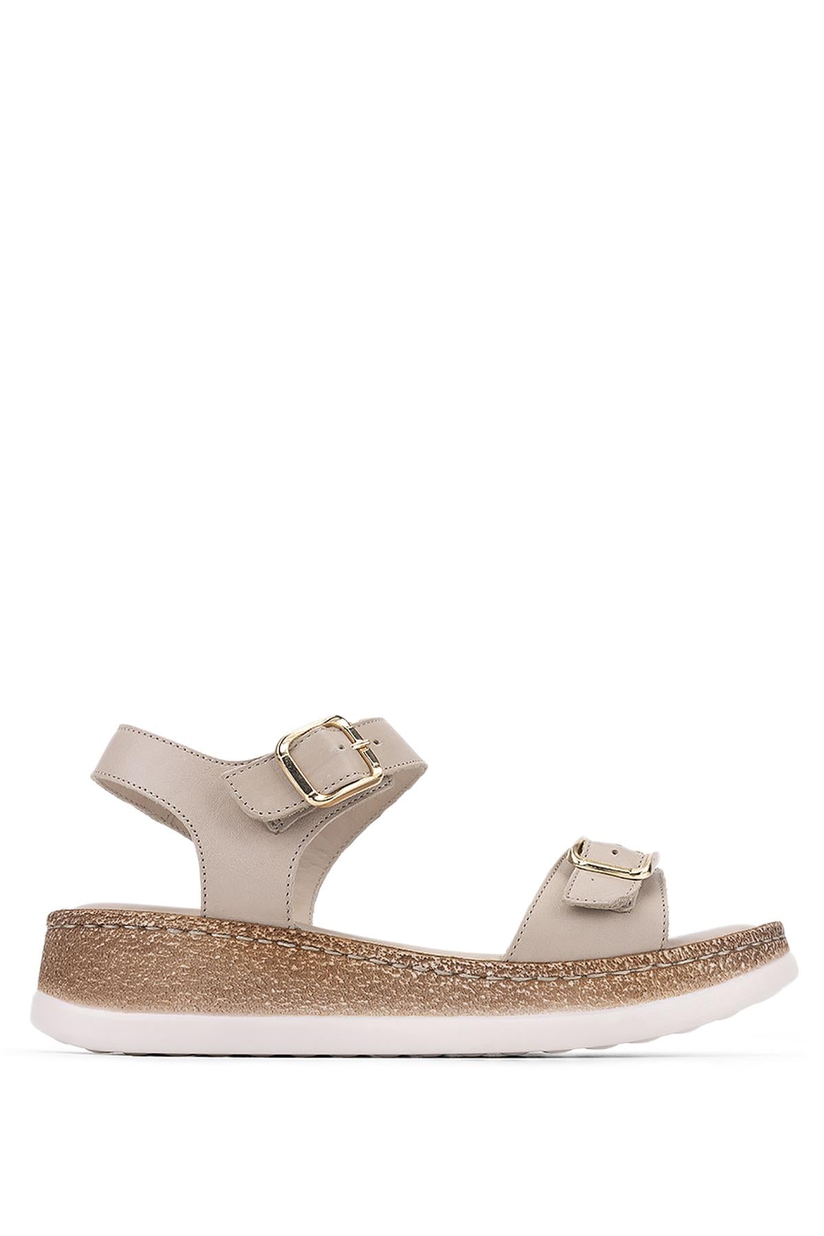 Tamer Tanca Kadın Bej Comfort Sandalet
