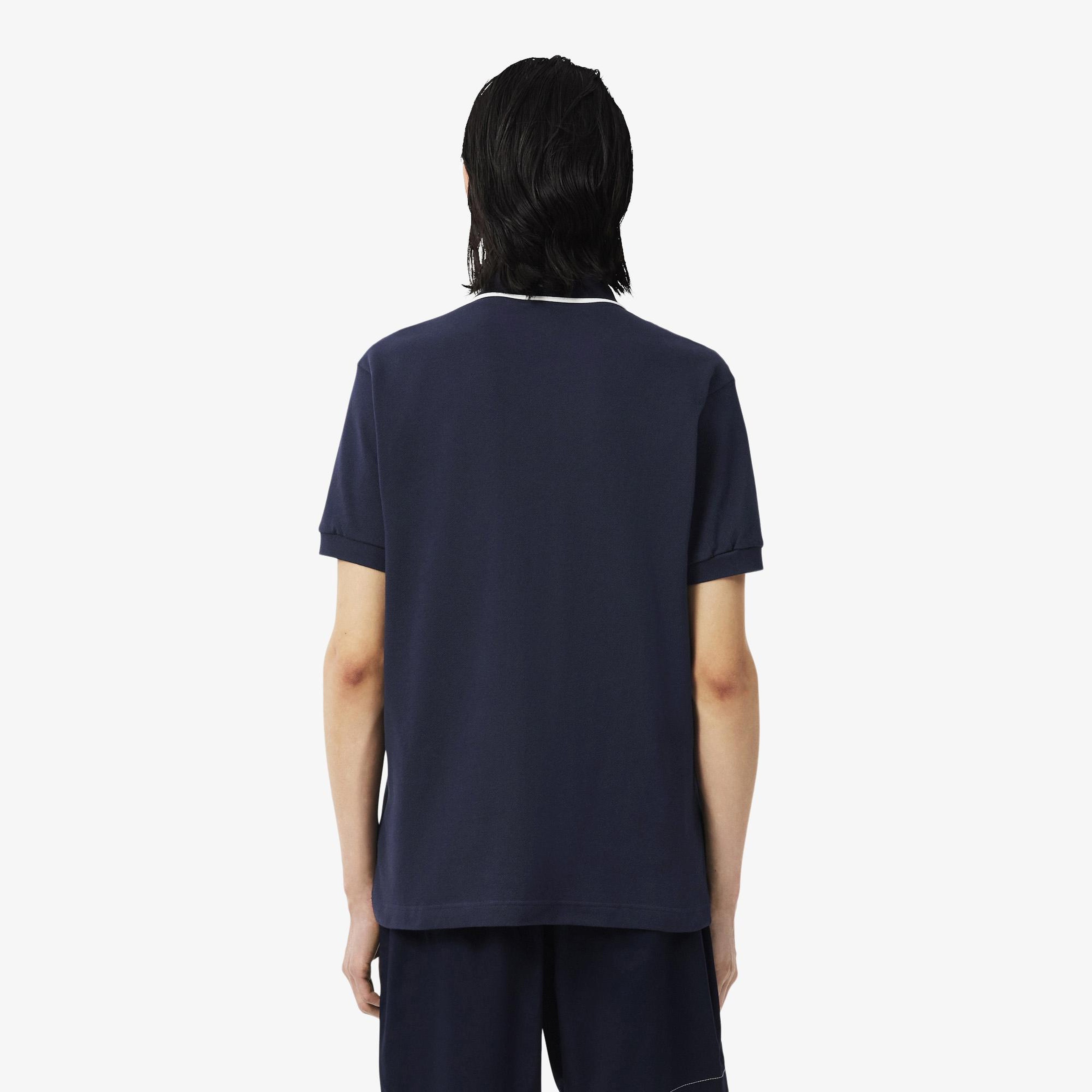 Erkek Classic Fit Baskılı Lacivert Polo