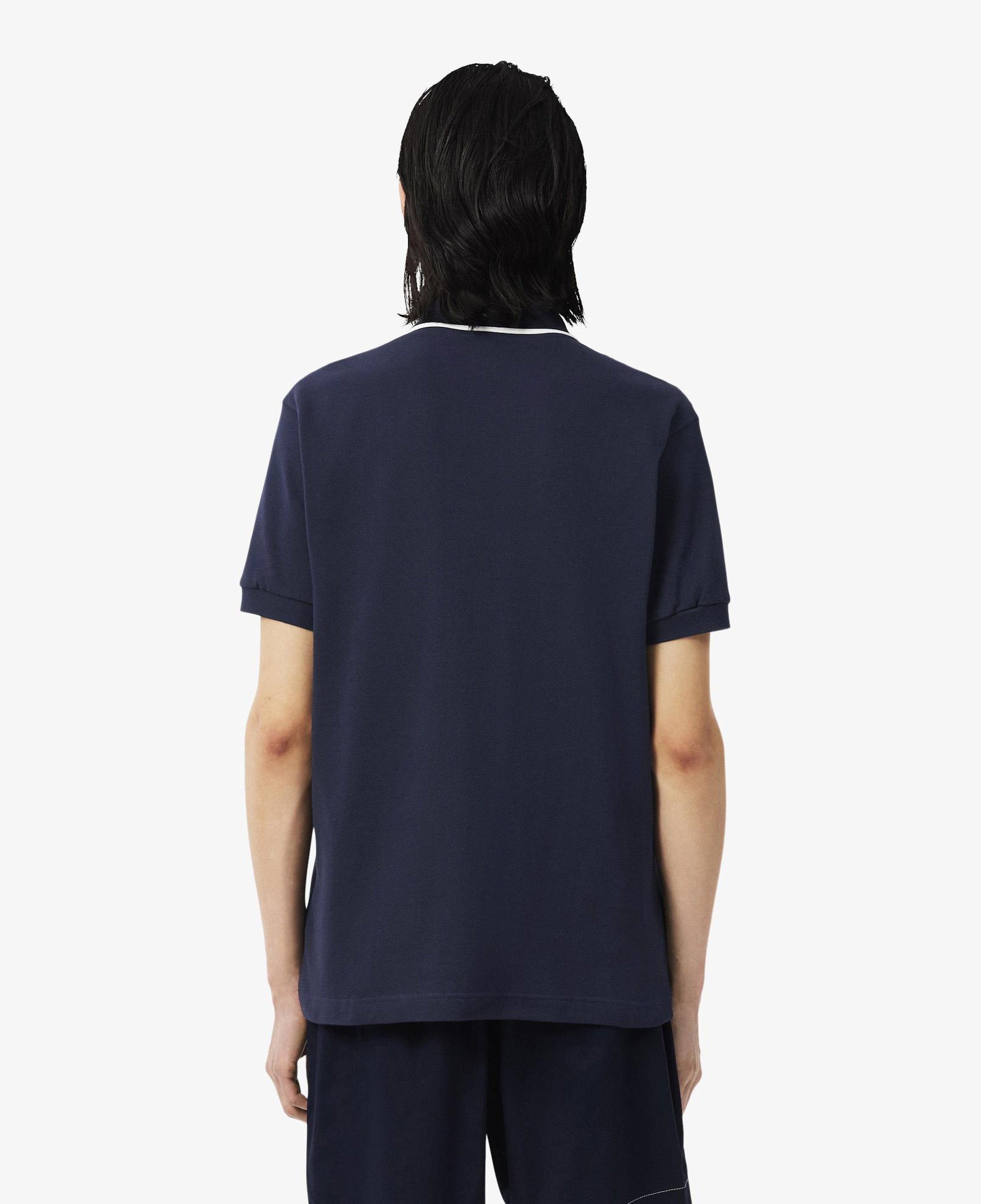 Erkek Classic Fit Baskılı Lacivert Polo