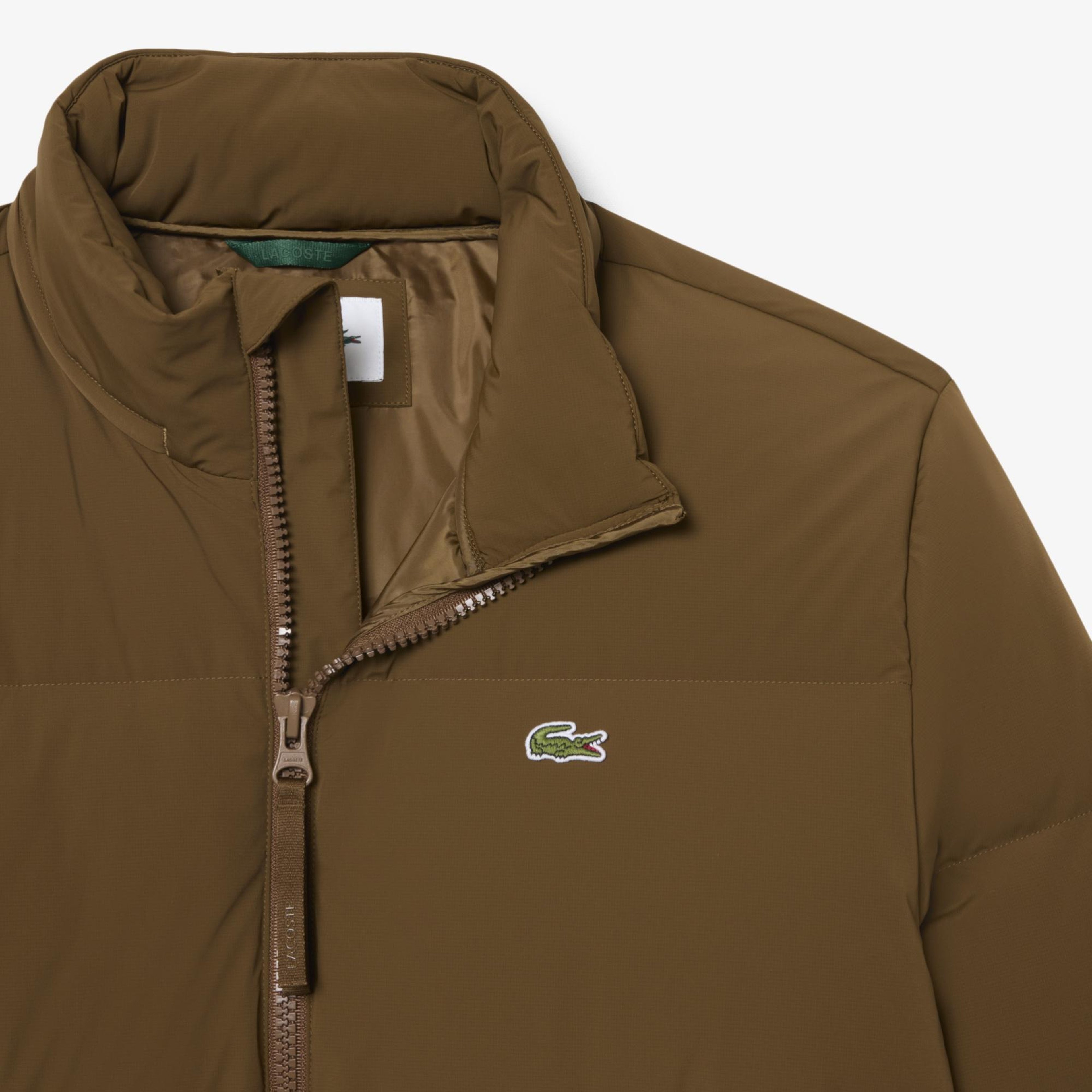Erkek Relaxed Fit Kapüşonlu Koyu Kahverengi Mont