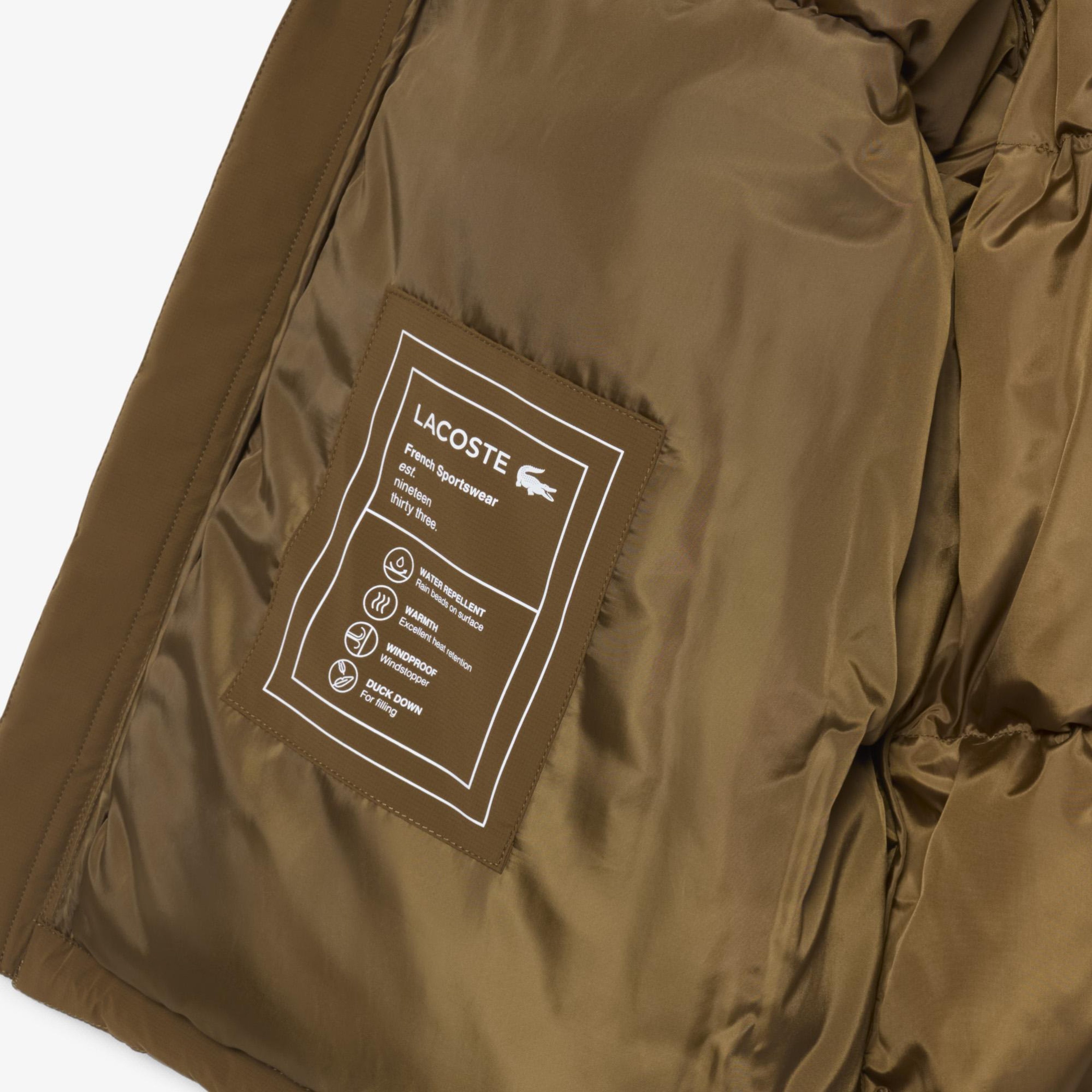 Erkek Relaxed Fit Kapüşonlu Koyu Kahverengi Mont