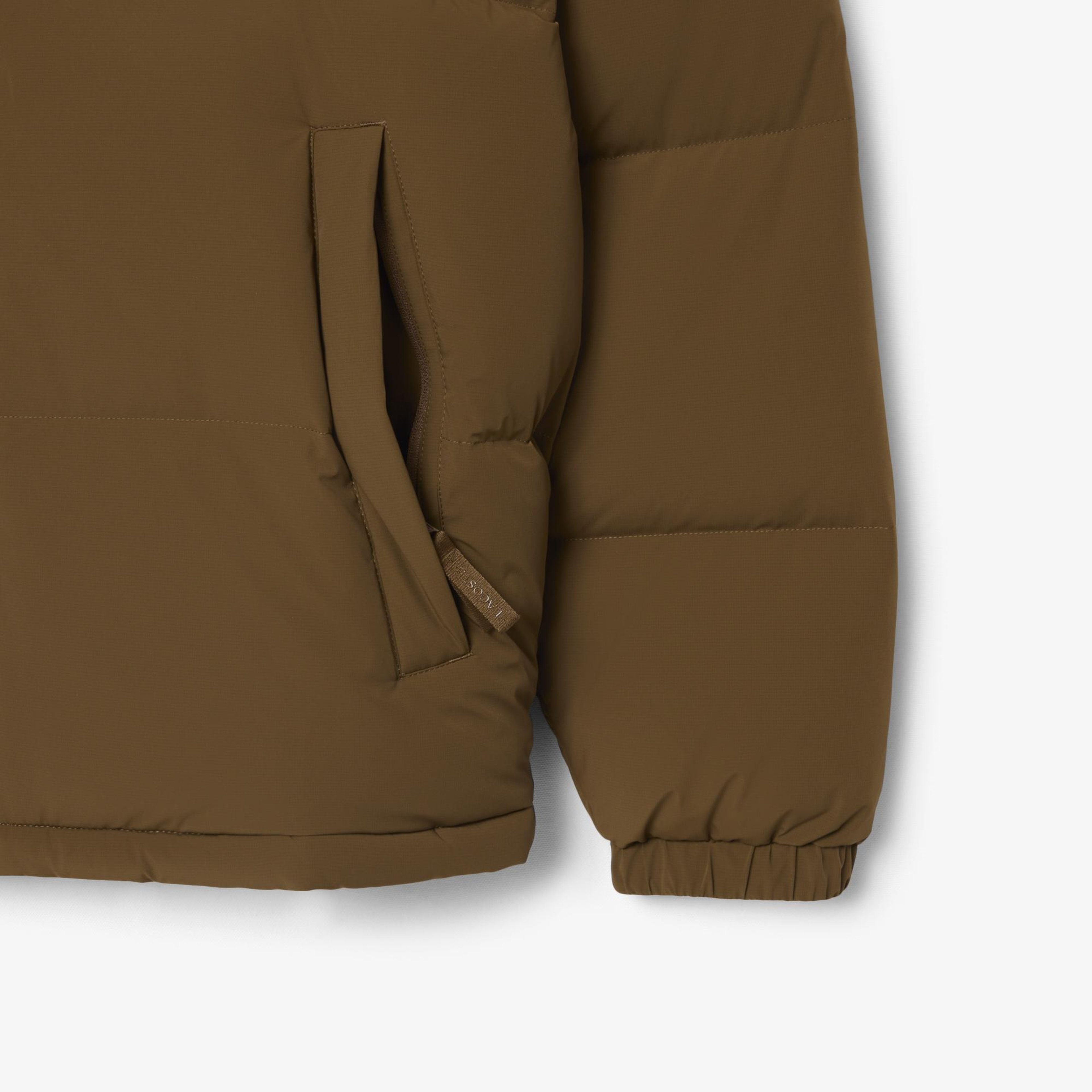 Erkek Relaxed Fit Kapüşonlu Koyu Kahverengi Mont