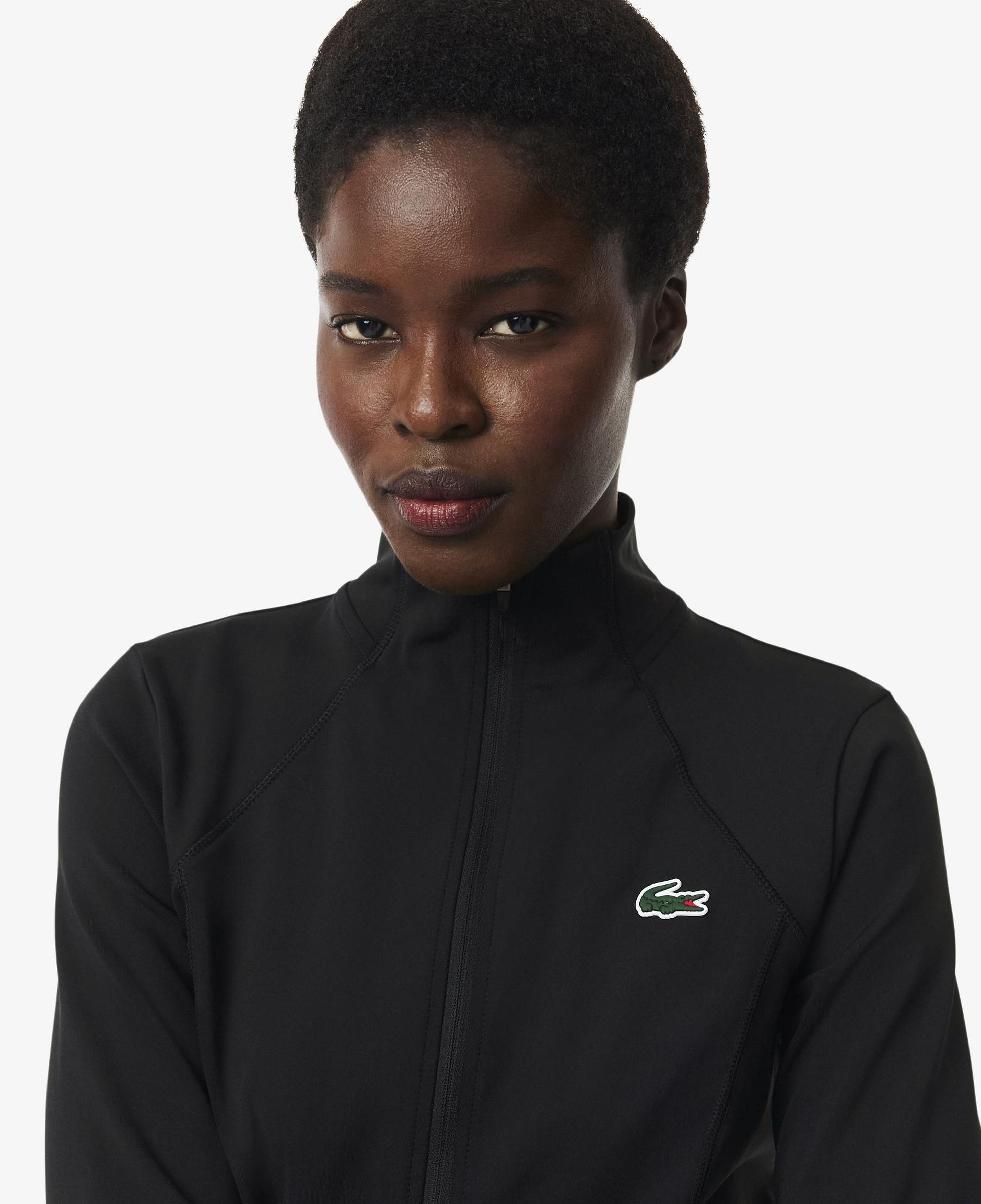 Kadın Slim Fit Fermuarlı Siyah Sweatshirt