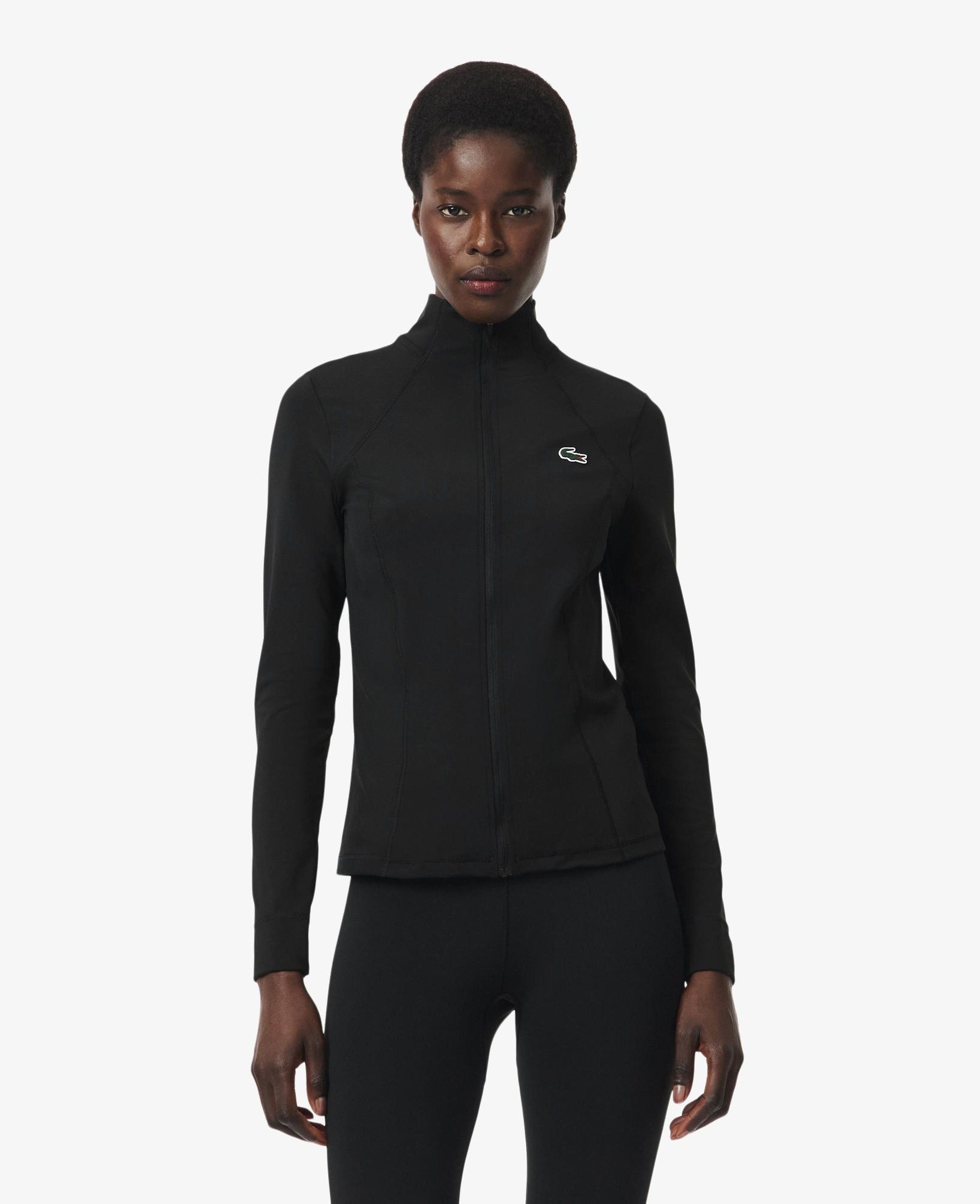 Kadın Slim Fit Fermuarlı Siyah Sweatshirt