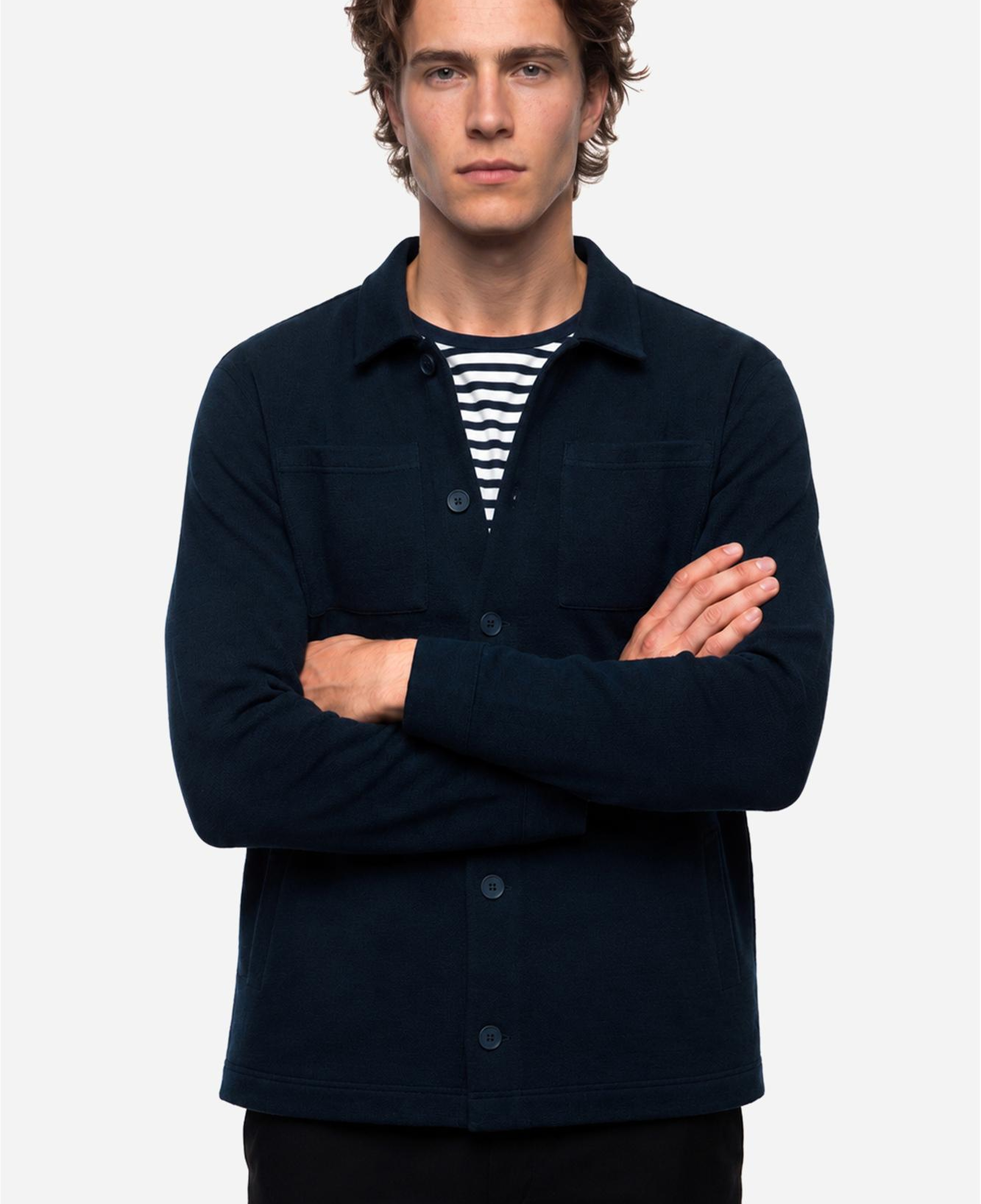 Erkek Lacivert Çift Cepli Regular Fit Ceket