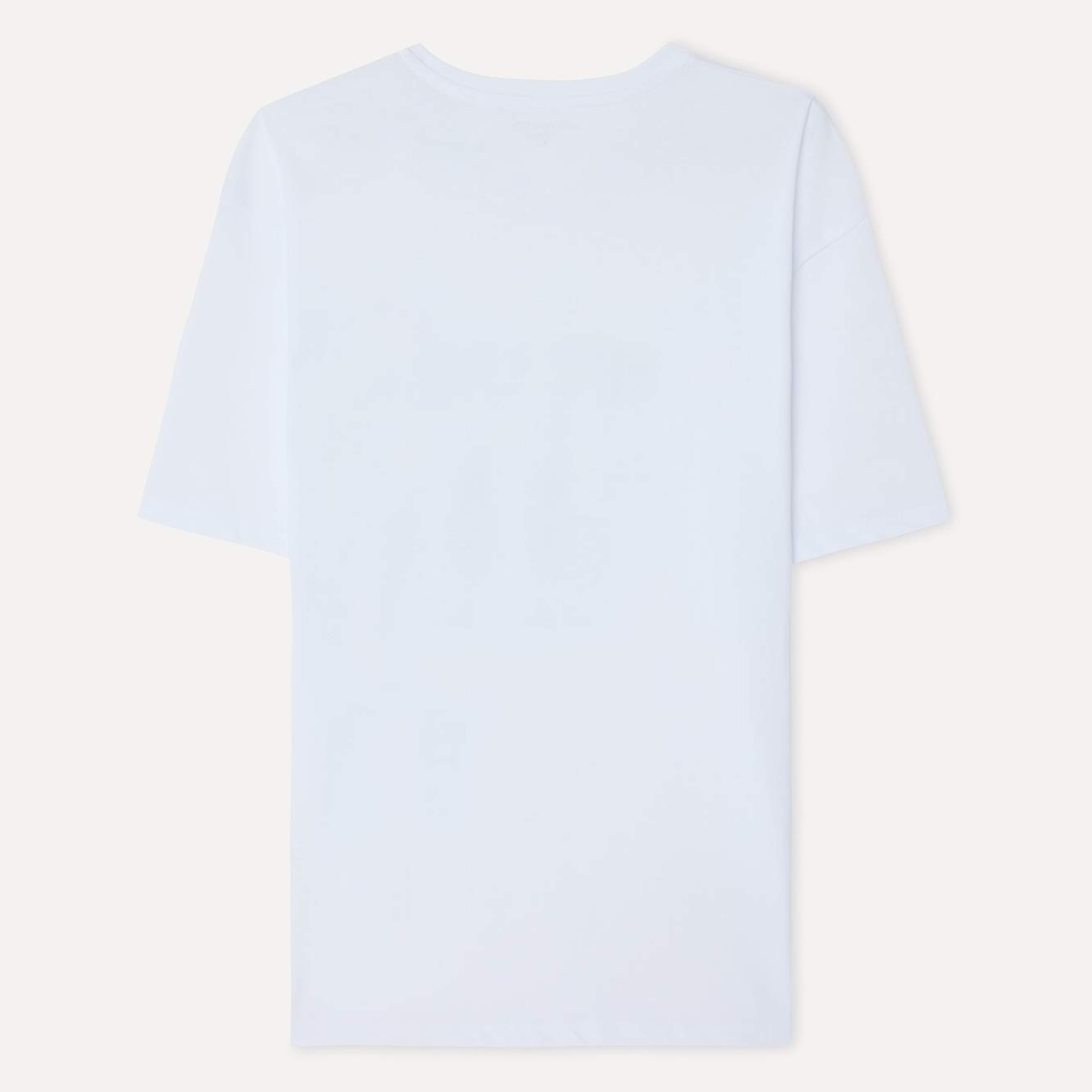 Erkek Beyaz Baskılı Comfort Fit Bisiklet Yaka T-Shirt