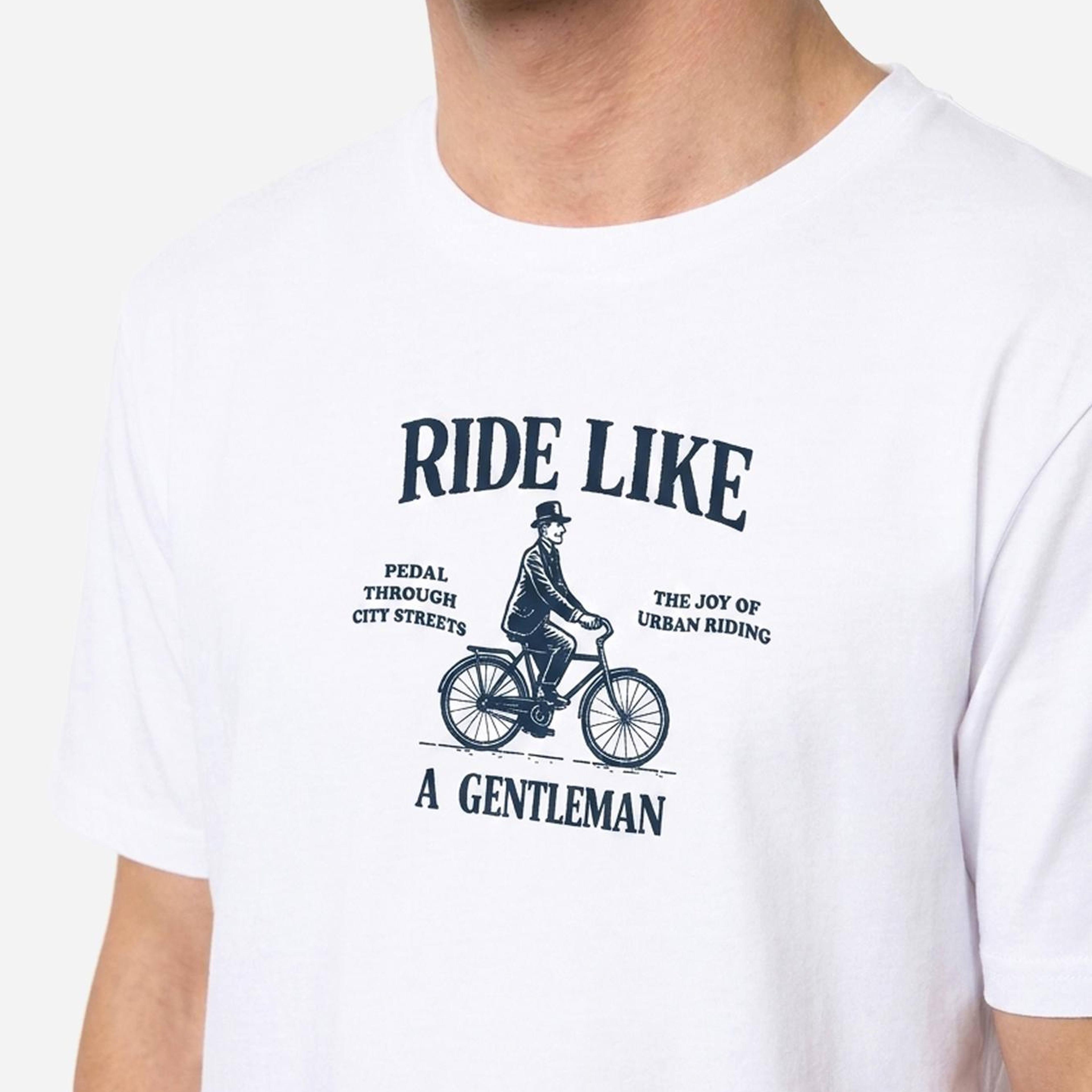 Erkek Beyaz Baskılı Comfort Fit Bisiklet Yaka T-Shirt