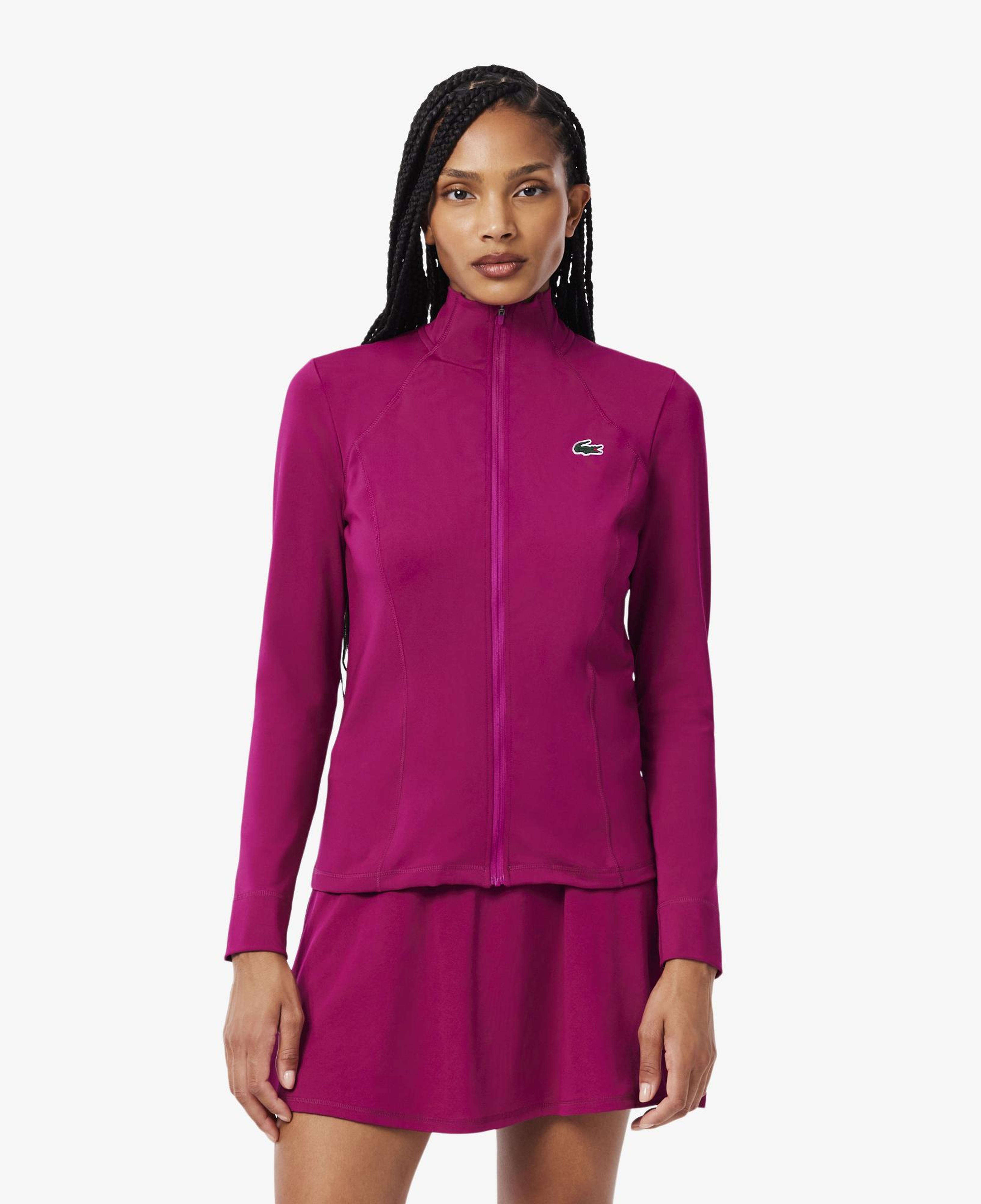 Kadın Slim Fit Fermuarlı Pembe Sweatshirt