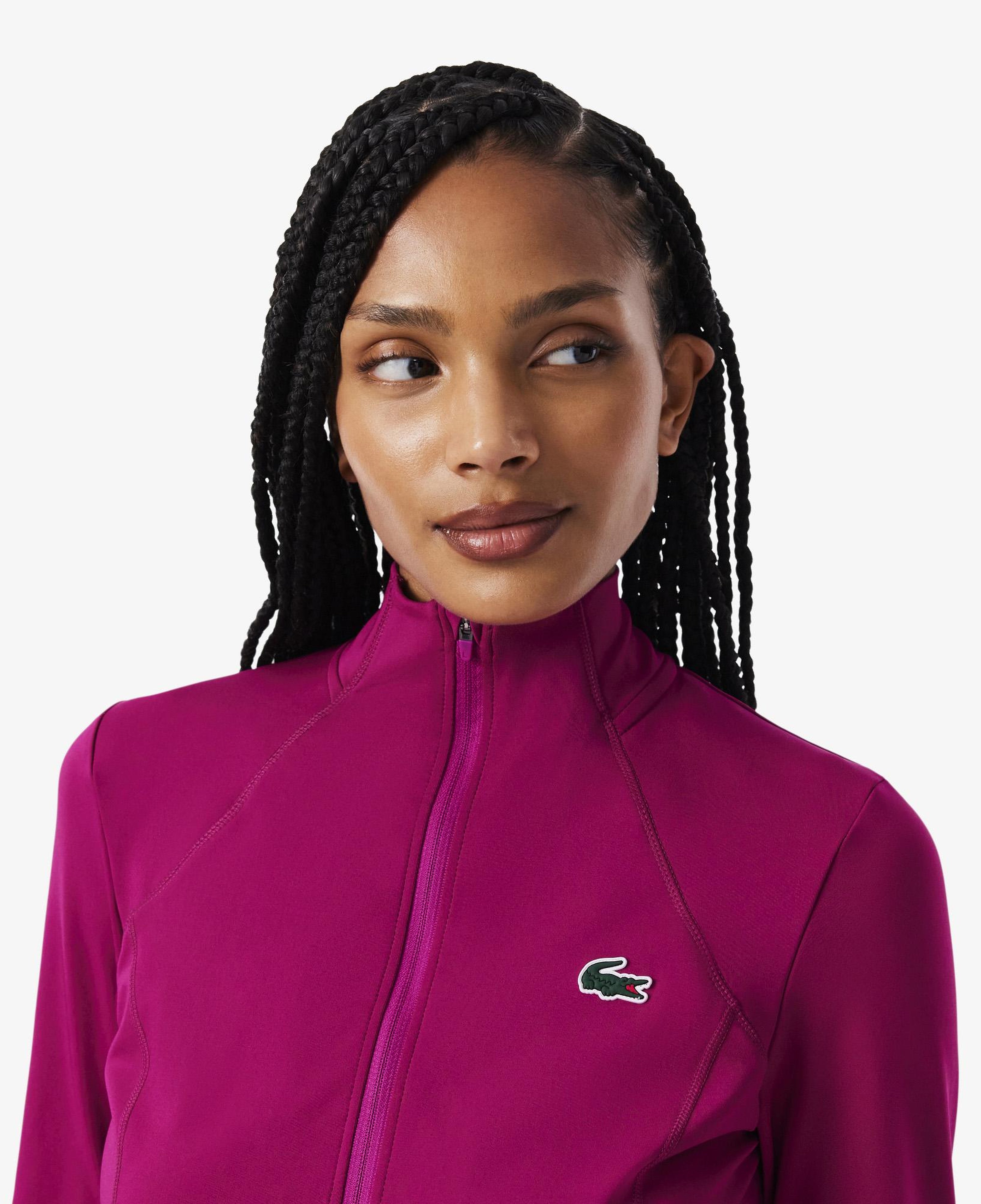 Kadın Slim Fit Fermuarlı Pembe Sweatshirt