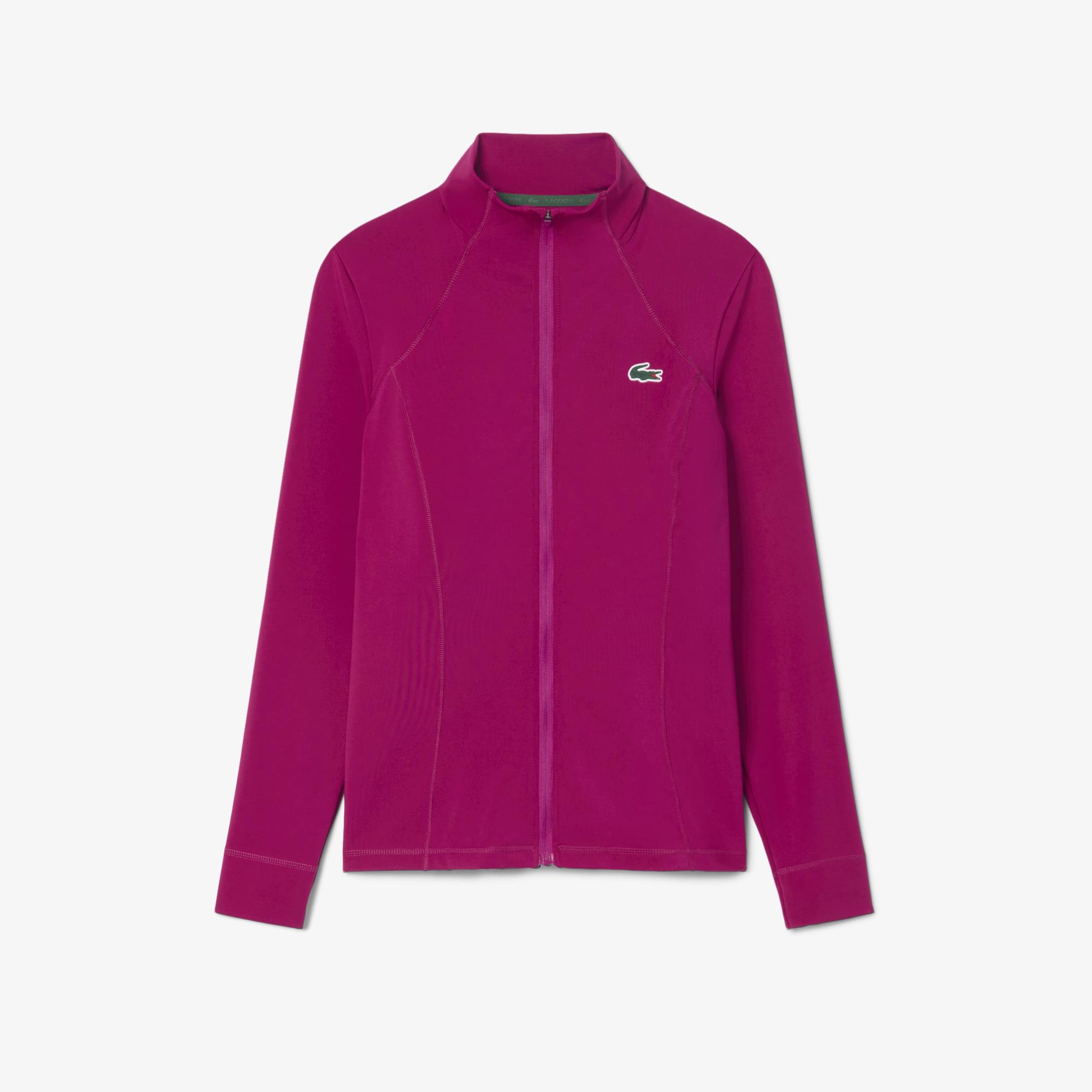 Kadın Slim Fit Fermuarlı Pembe Sweatshirt