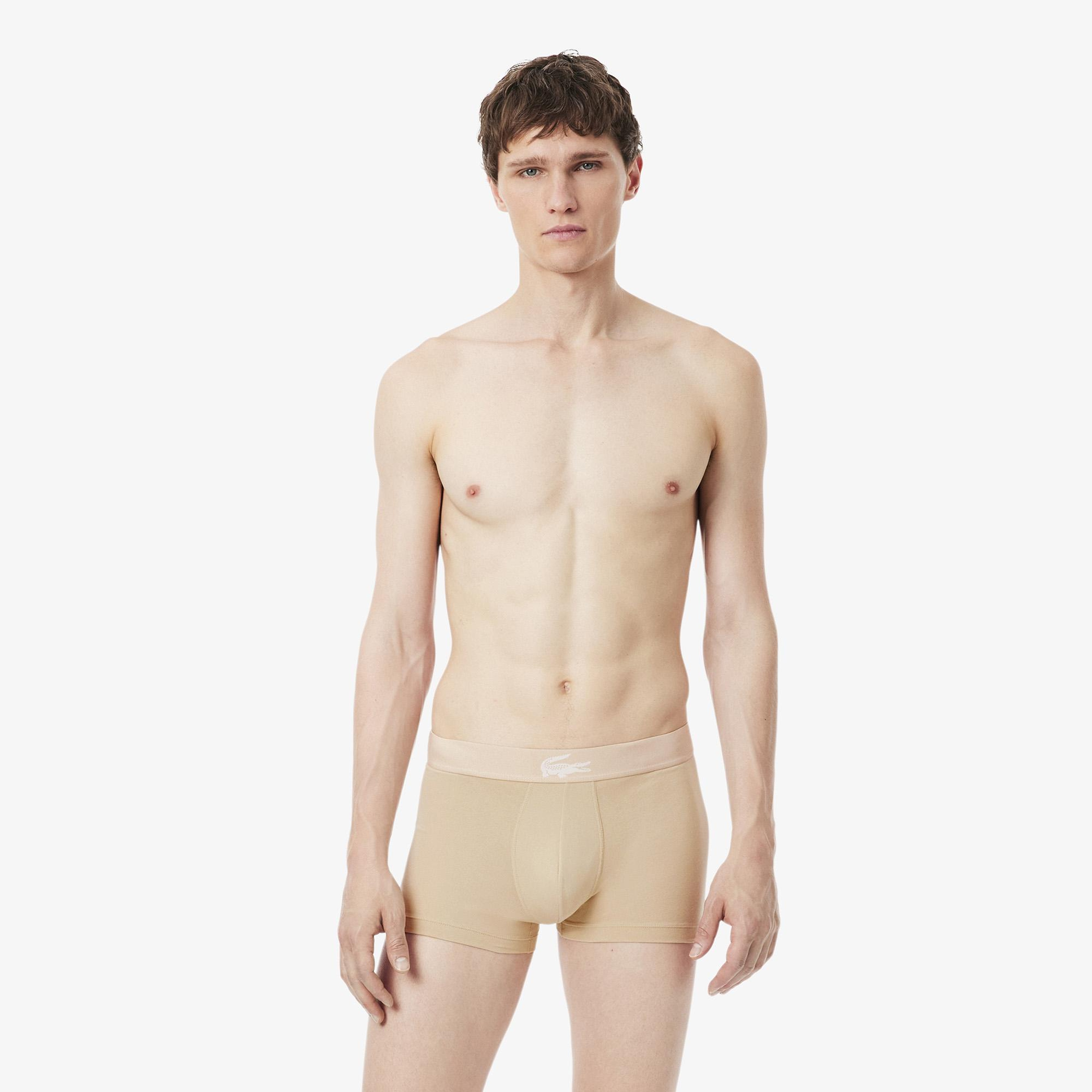 Erkek Regular Fit 3'lü Kahverengi Boxer