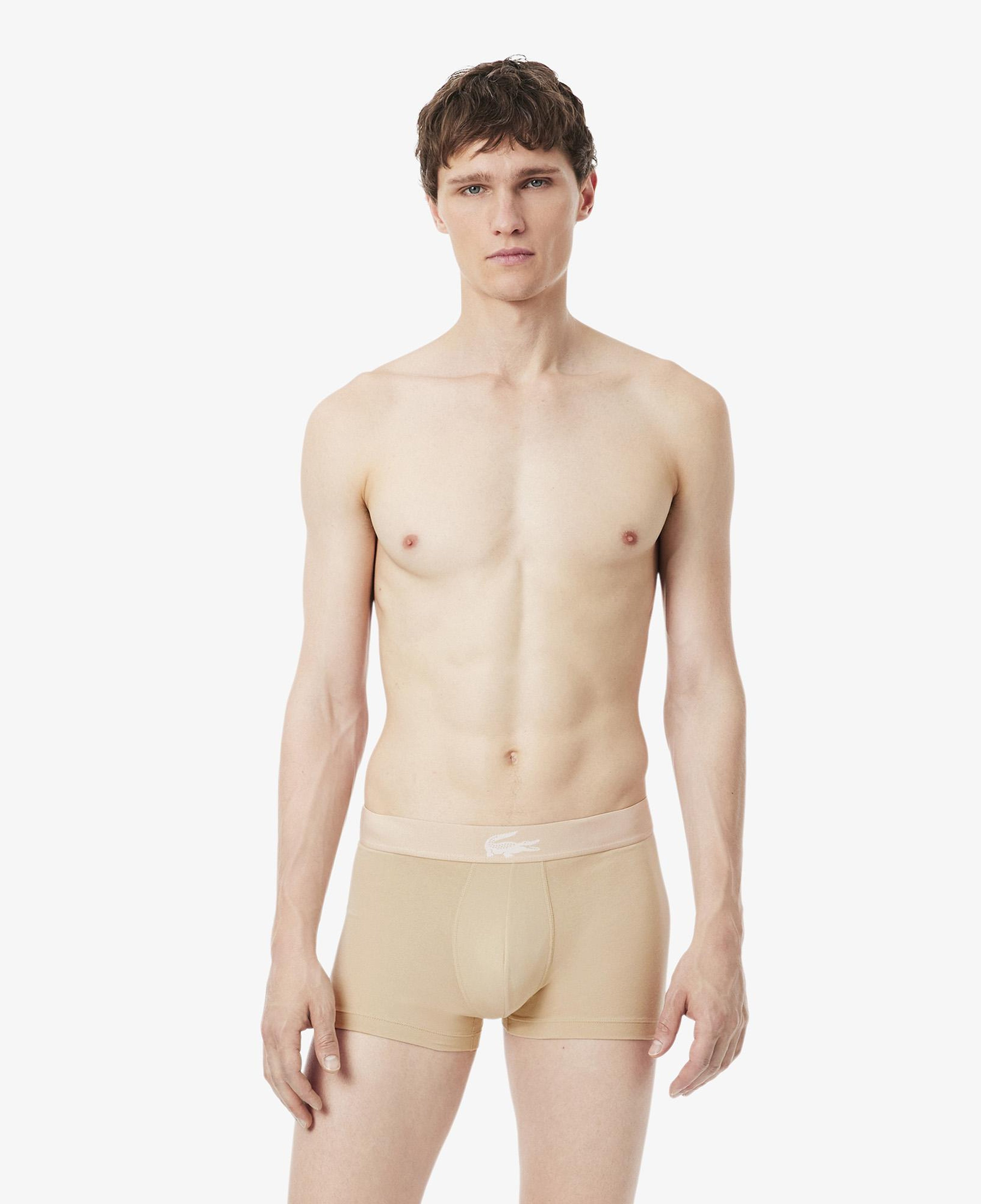 Erkek Regular Fit 3'lü Kahverengi Boxer