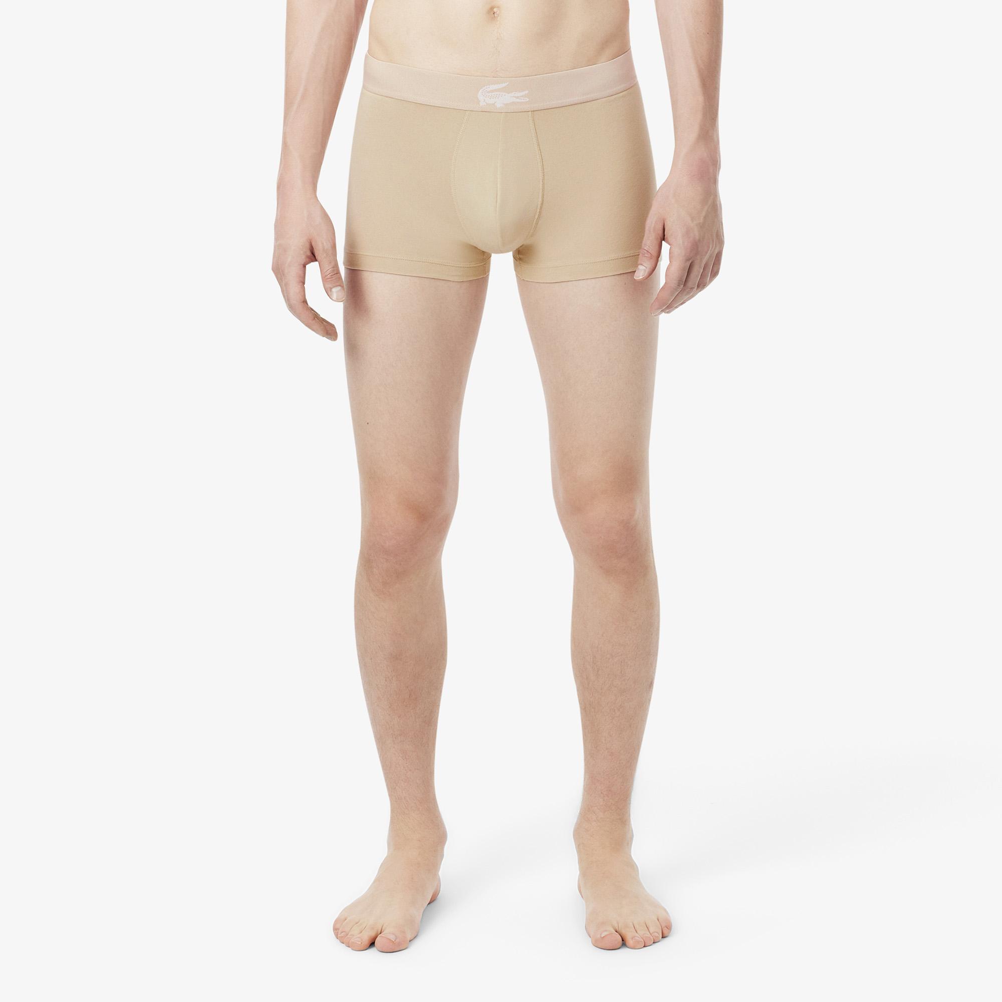 Erkek Regular Fit 3'lü Kahverengi Boxer