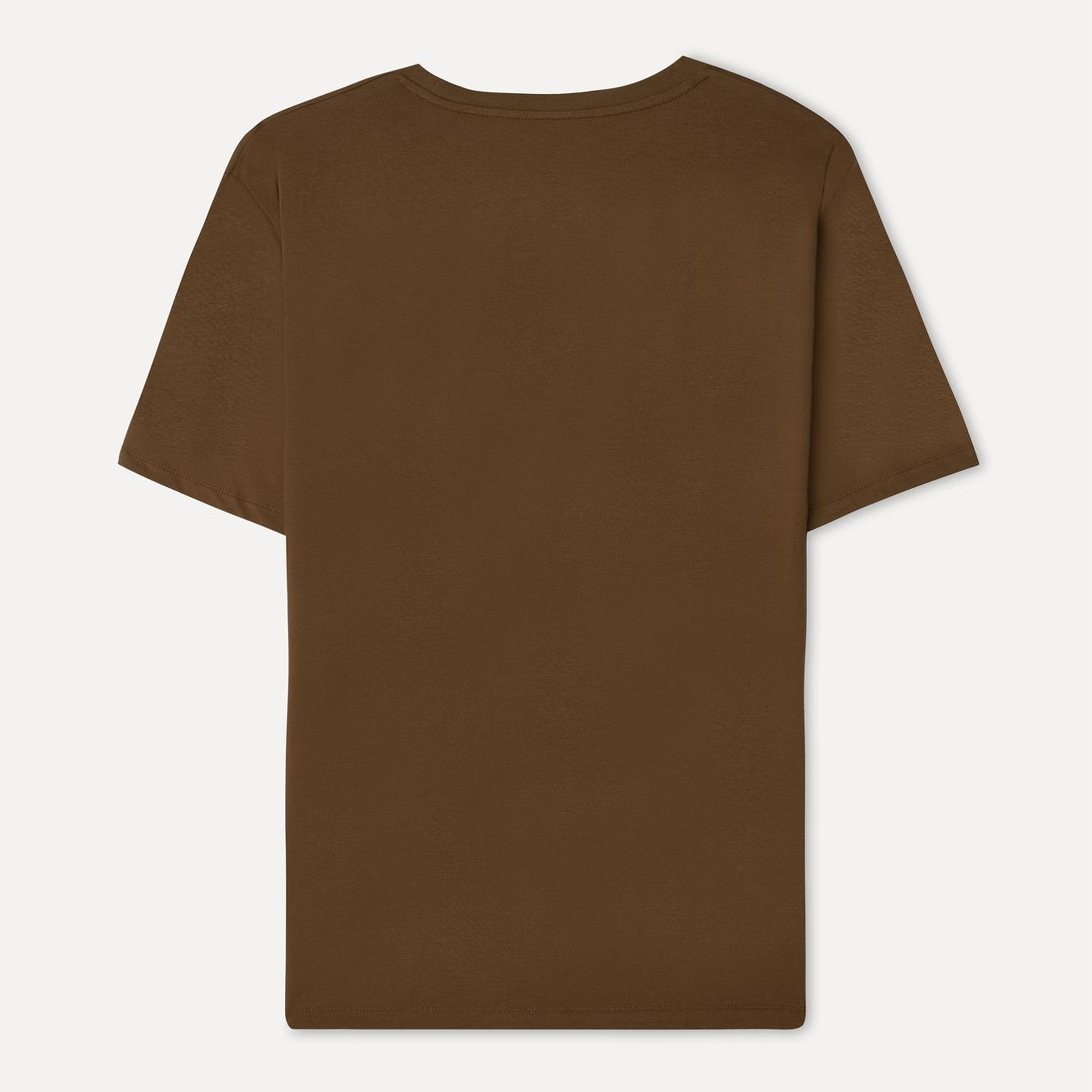Erkek Taba Rengi Bisiklet Yaka T-Shirt