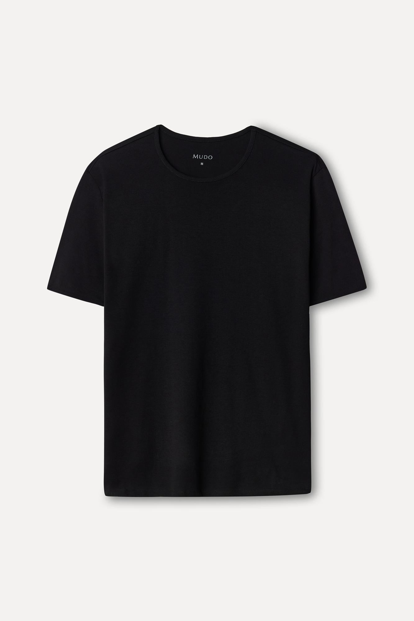 Erkek Siyah Bisiklet Yaka T-Shirt