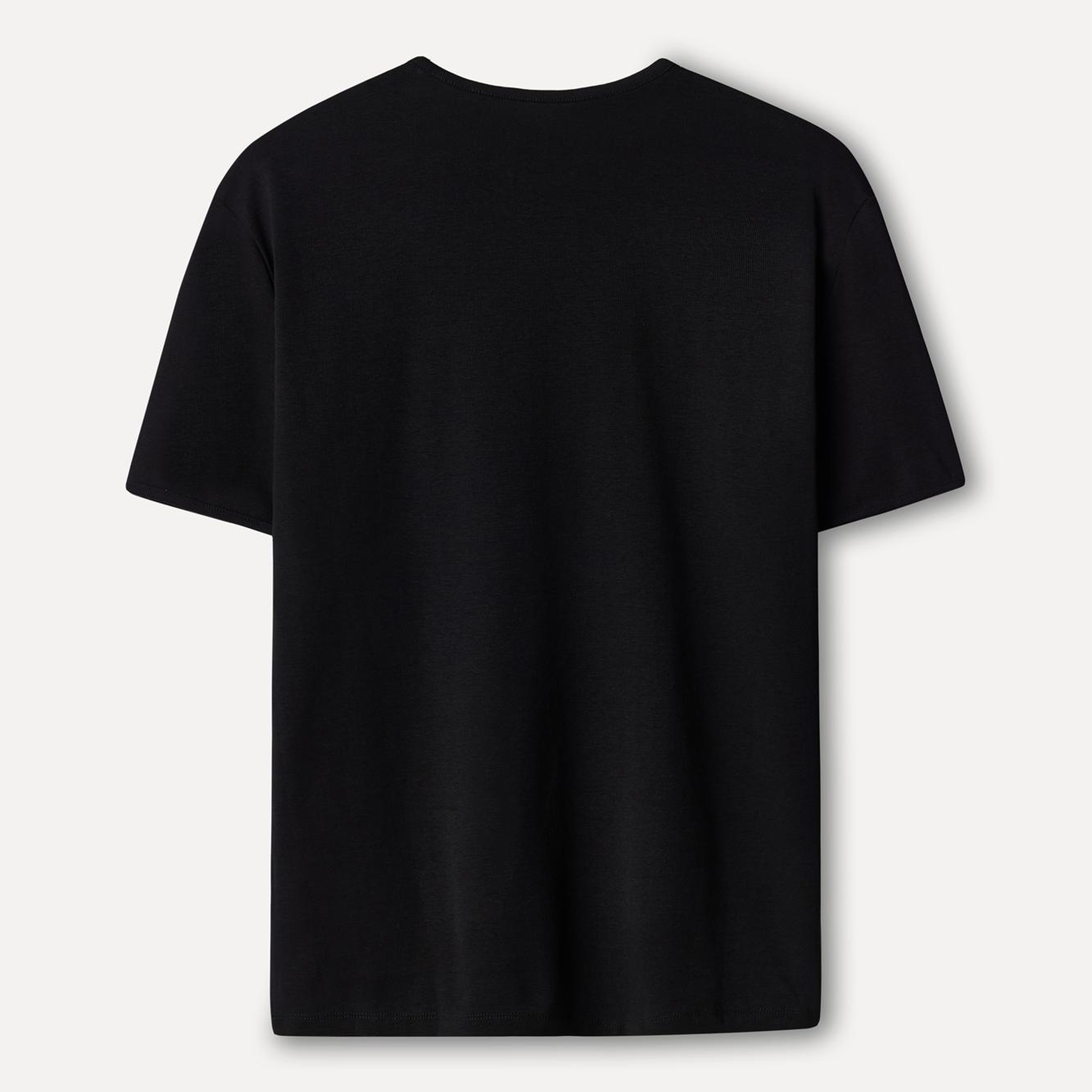 Erkek Siyah Bisiklet Yaka T-Shirt