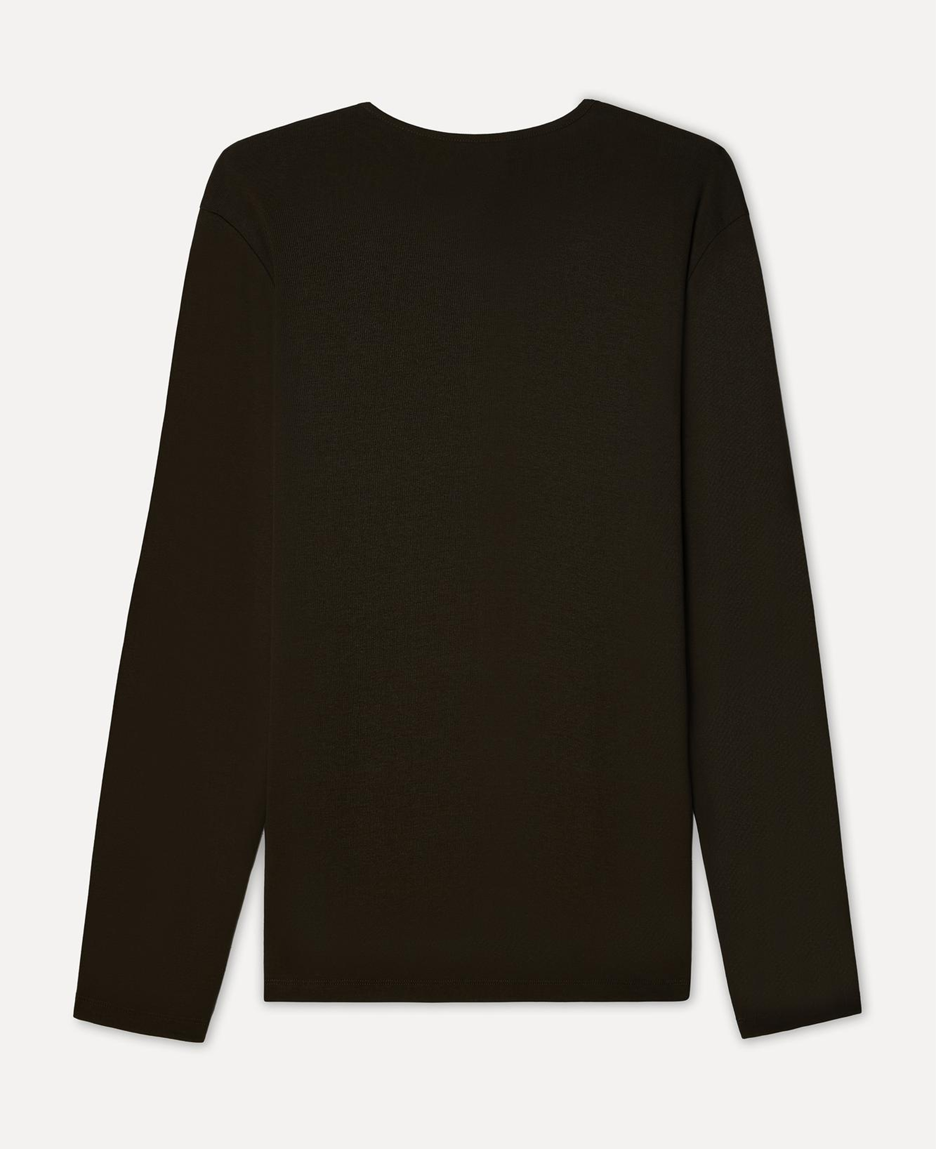 Erkek Kahverengi Bisiklet Yaka Uzun Kollu T-Shirt