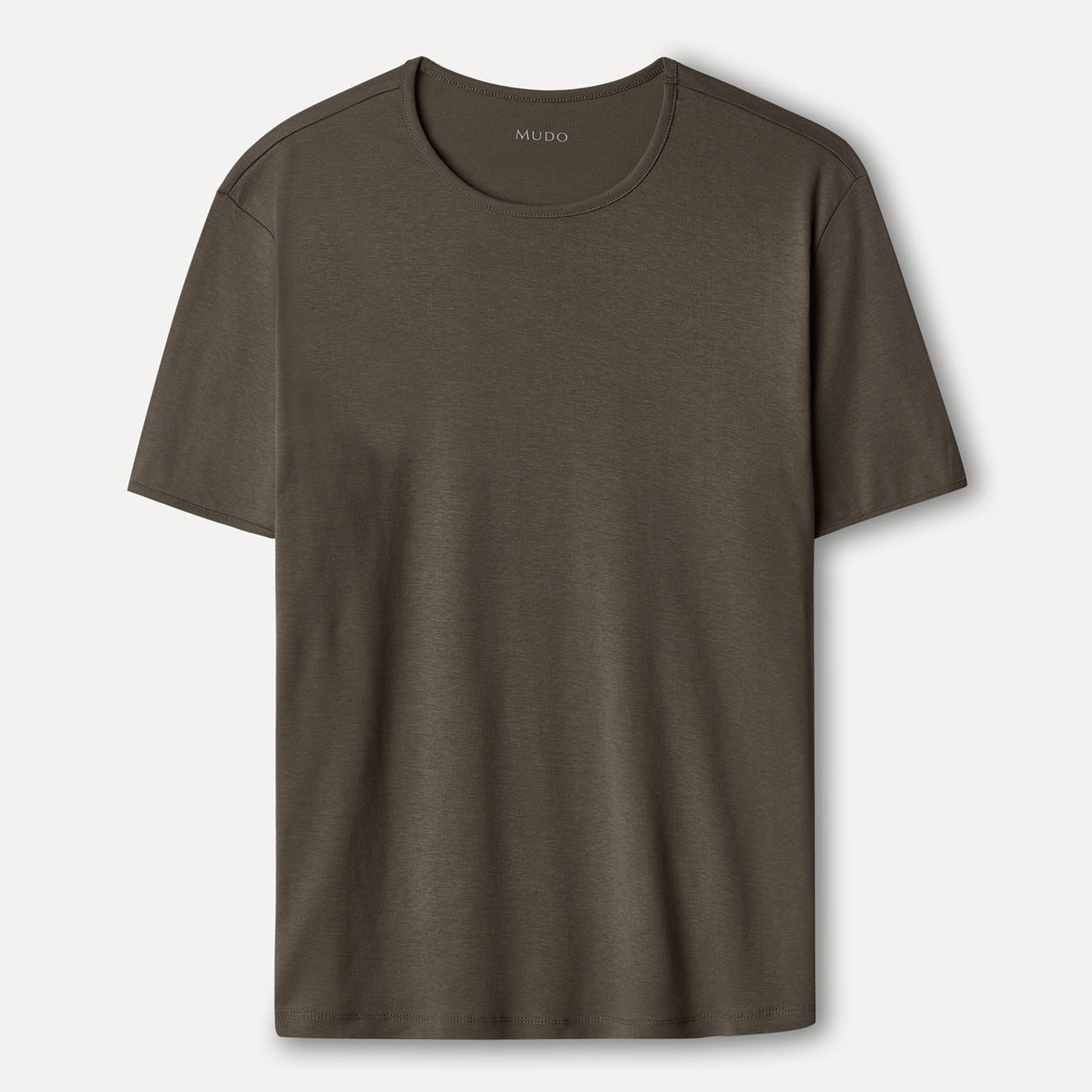 Erkek Vizon Rengi Bisiklet Yaka T-Shirt