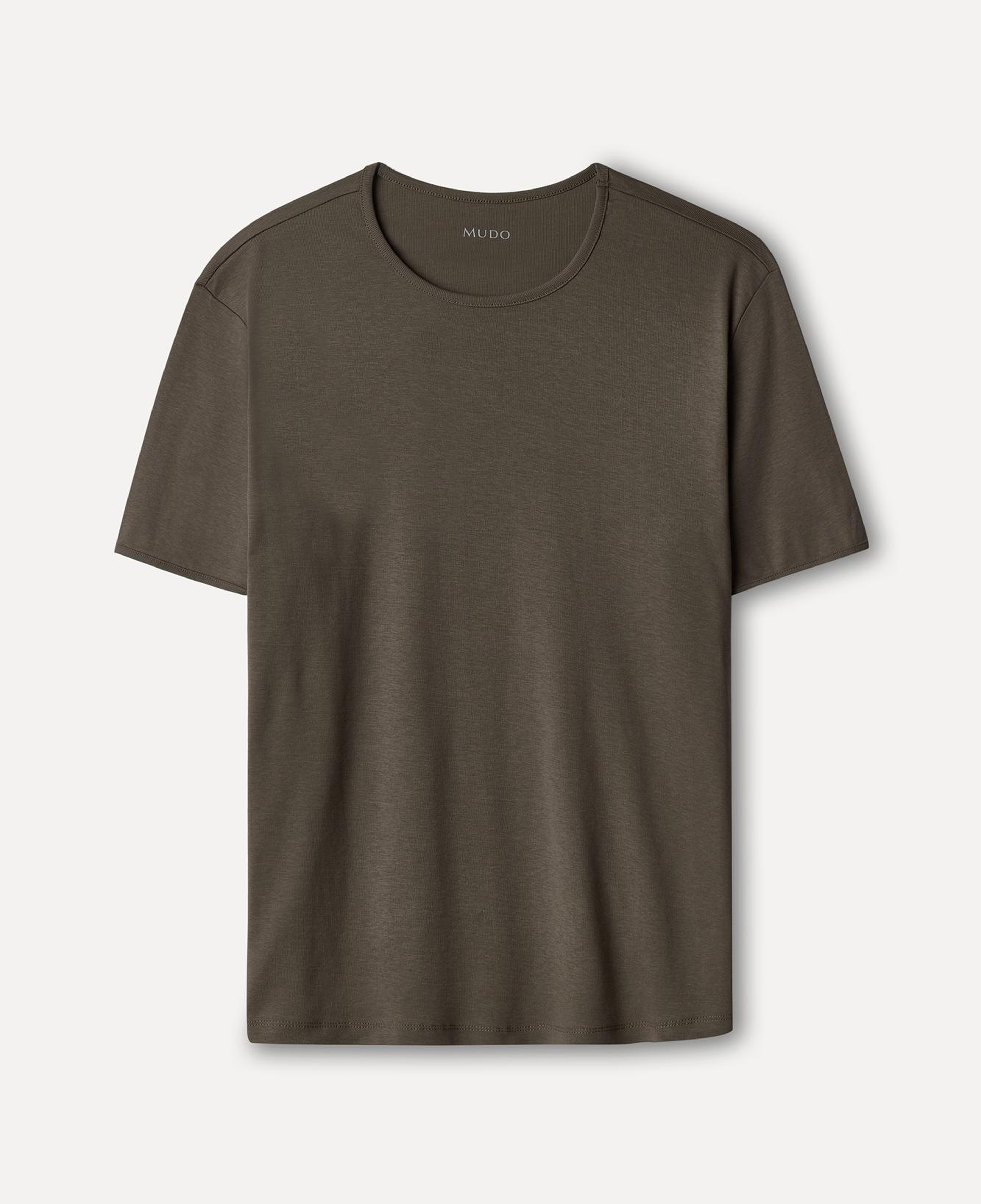 Erkek Vizon Rengi Bisiklet Yaka T-Shirt