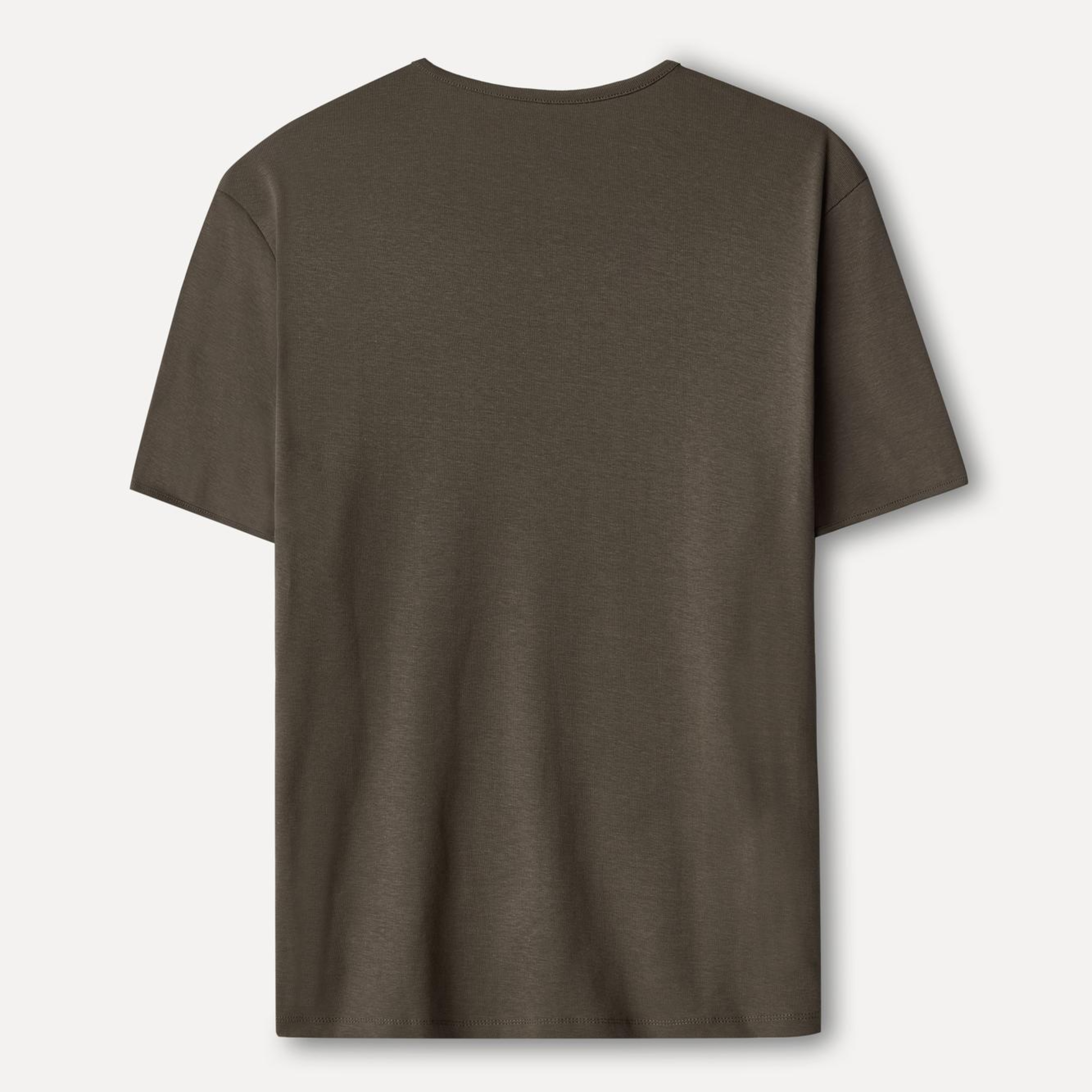 Erkek Vizon Rengi Bisiklet Yaka T-Shirt