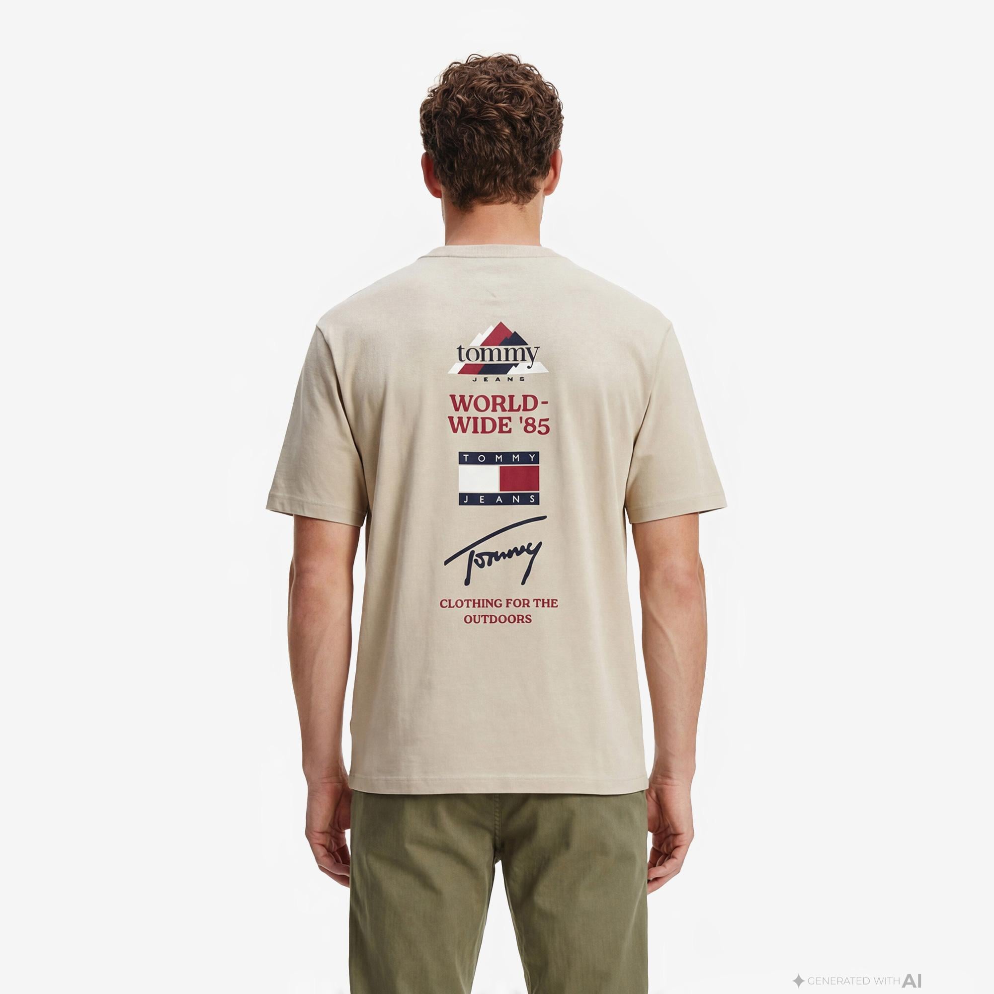 Tommy Hilfiger Outdoor Erkek Bej T-Shirt