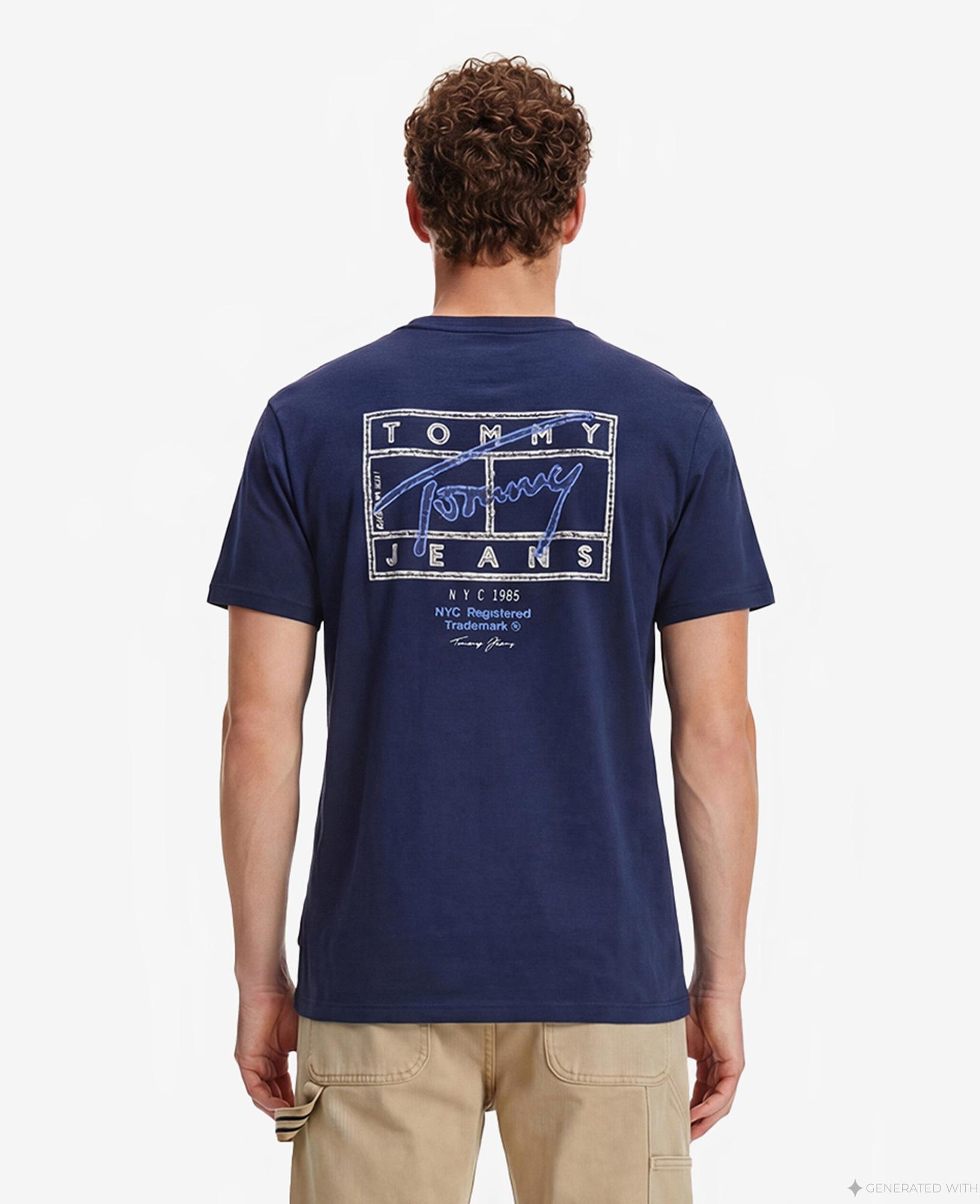 Tommy Hilfiger Signature Erkek Lacivert T-Shirt