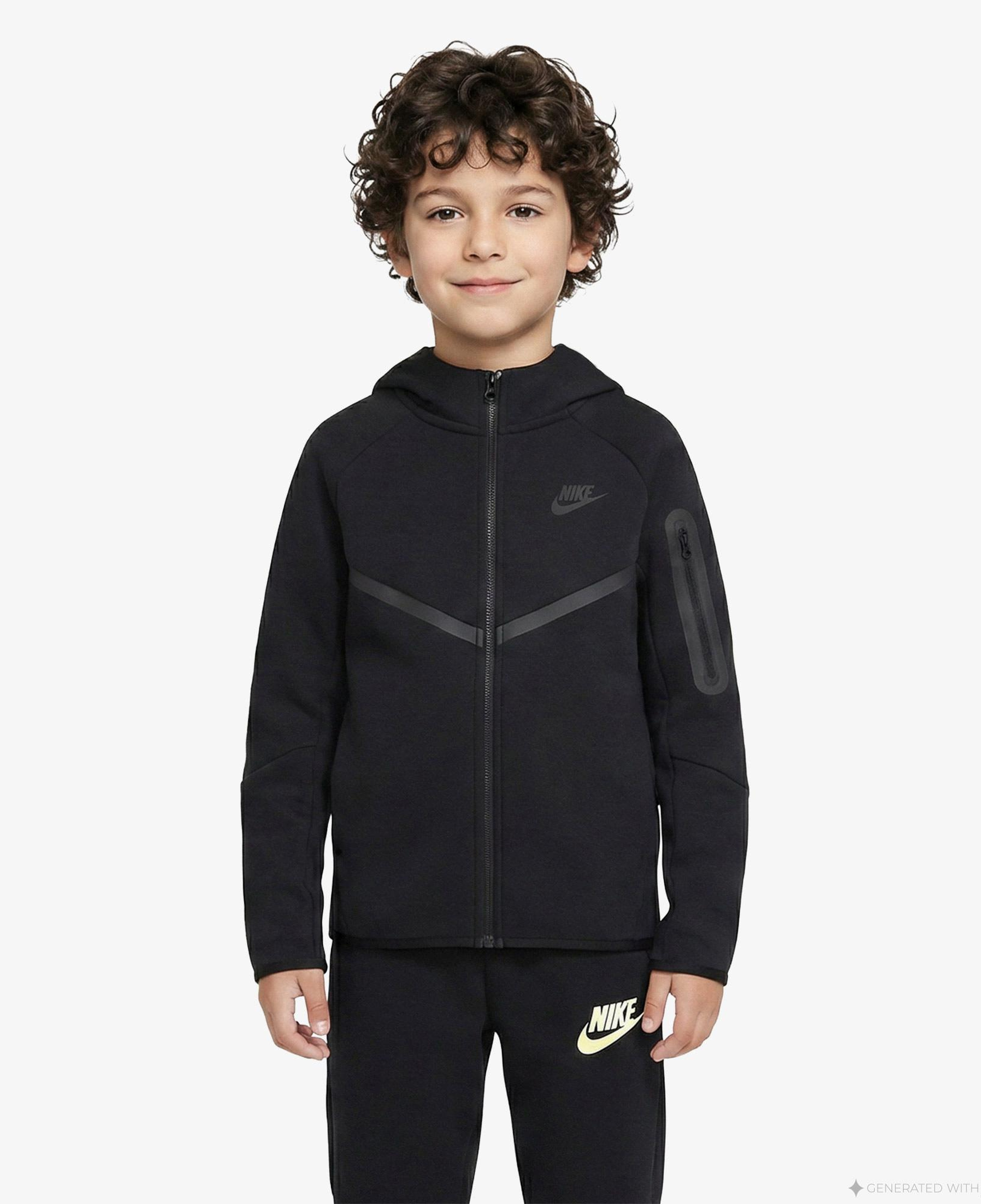 Nike Sportswear Tech Fleece Çocuk Siyah Eşofman Üstü