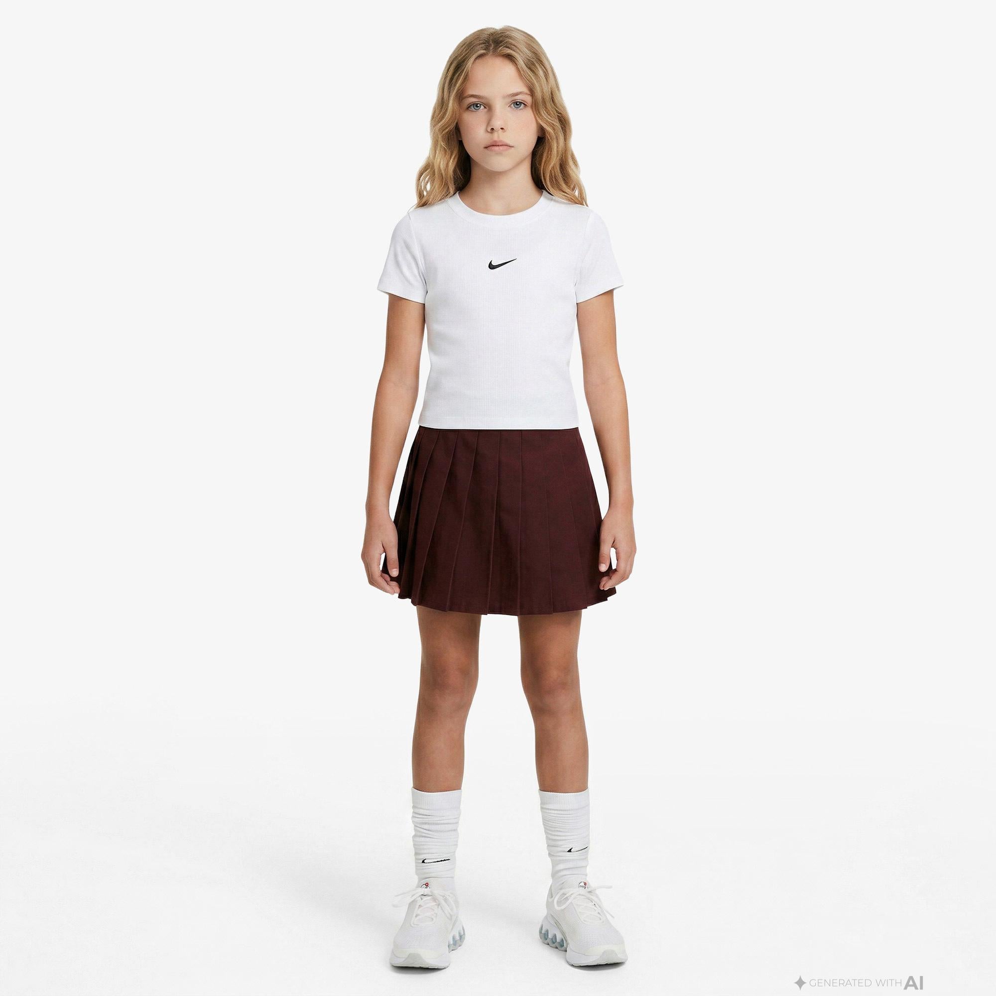 Nike Sportswear Çocuk Beyaz Crop T-Shirt