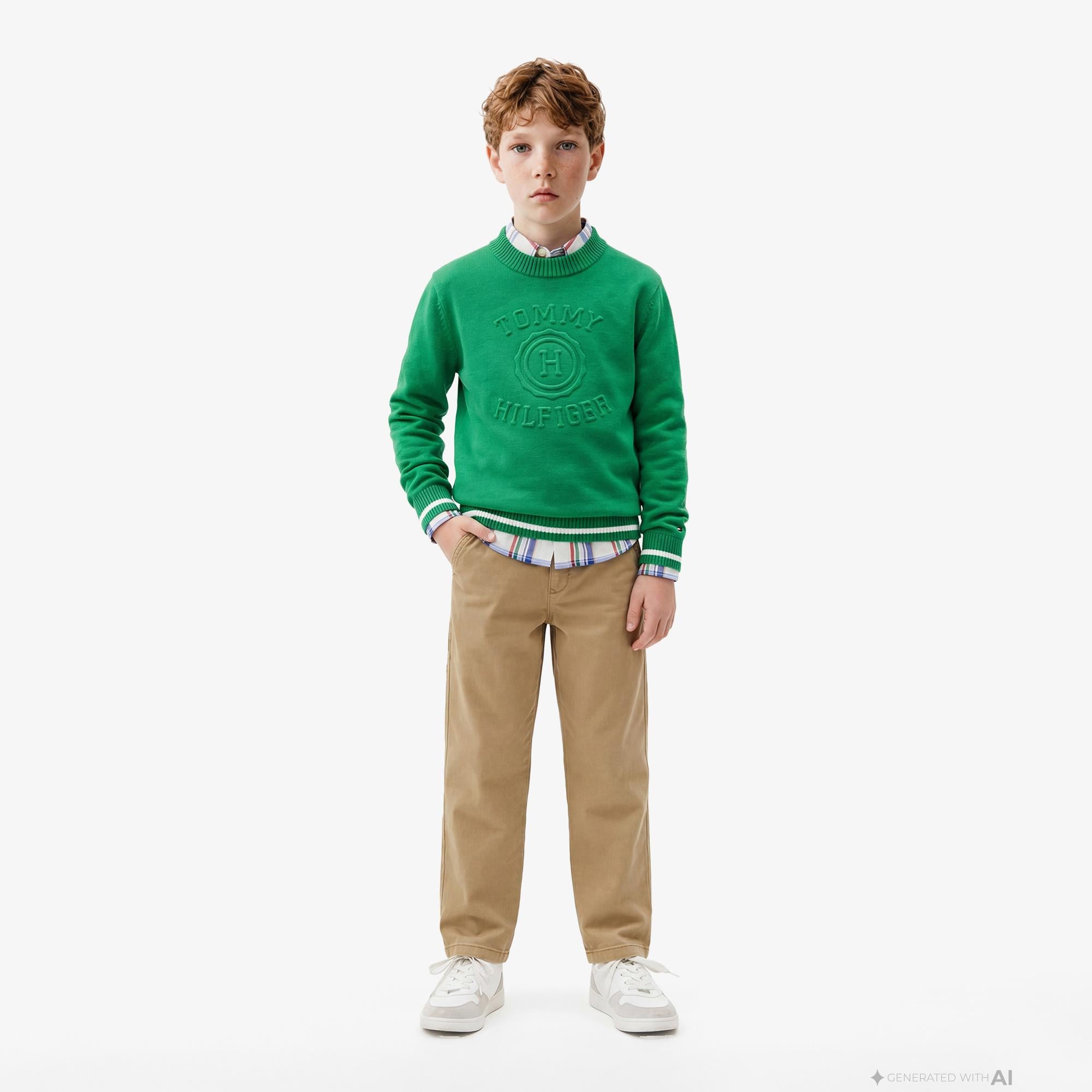 Tommy Hilfiger Essentials Çocuk Bej Pantolon
