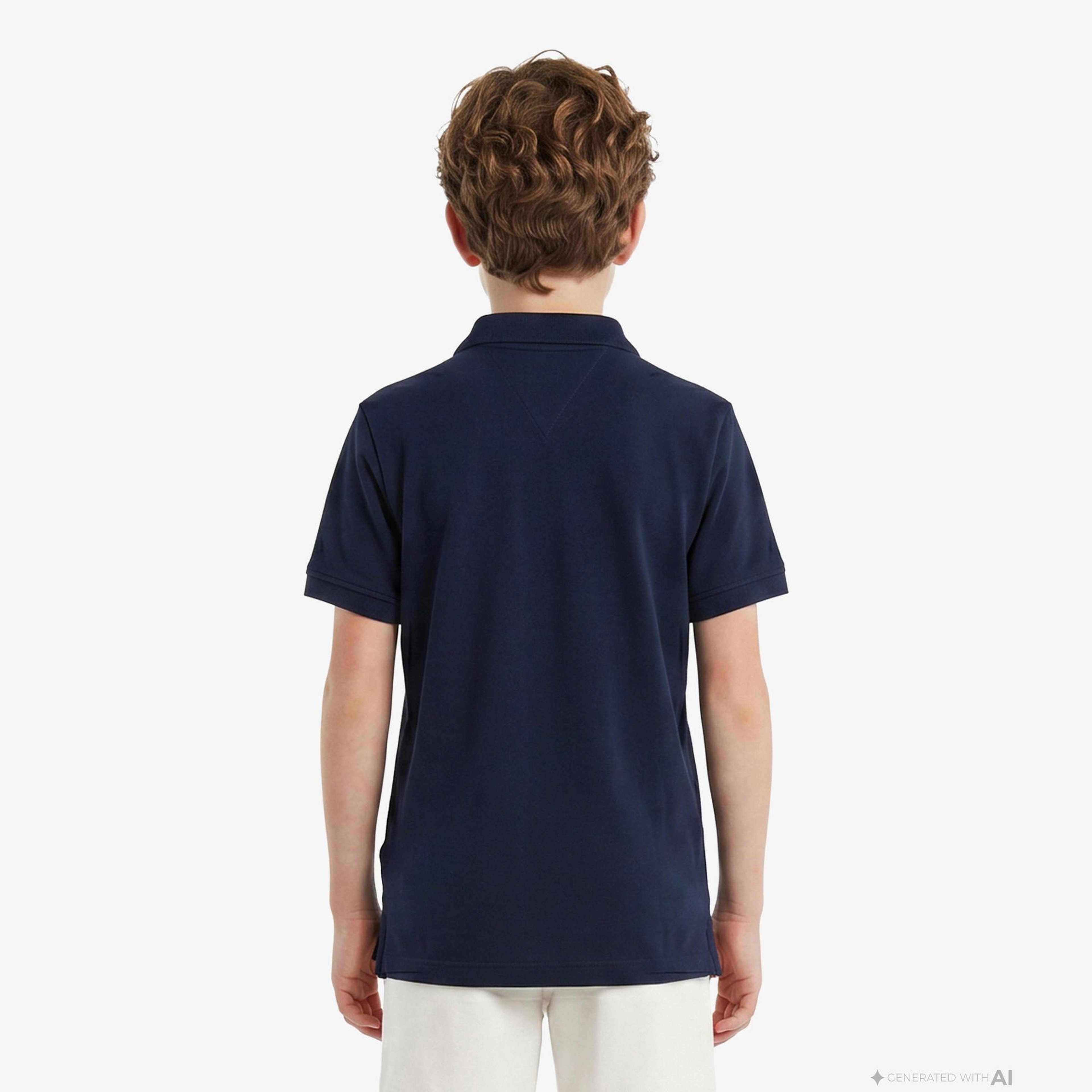 Tommy Hilfiger Essentials Çocuk Lacivert Polo Yaka T-Shirt