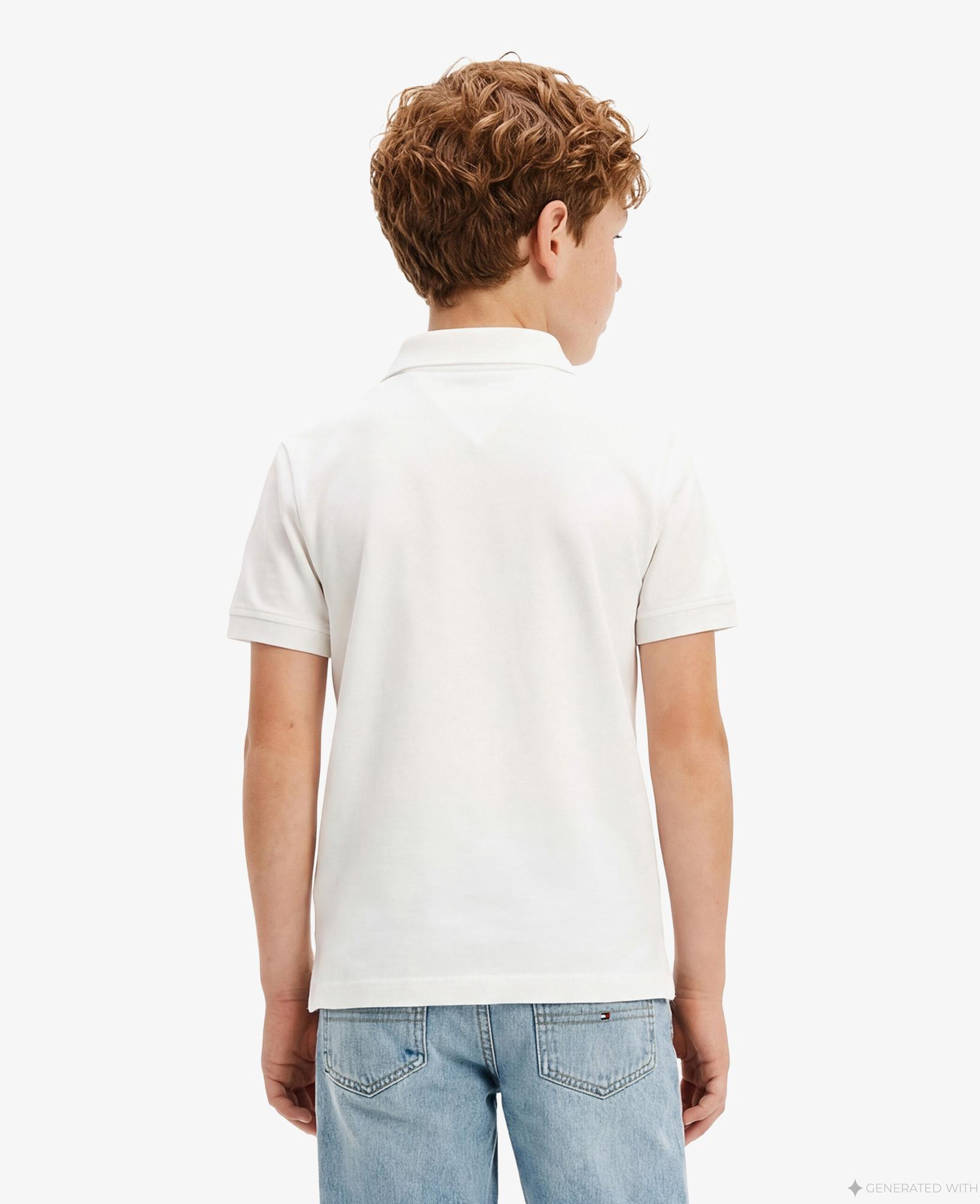 Tommy Hilfiger Essentials Çocuk Beyaz Polo Yaka T-Shirt