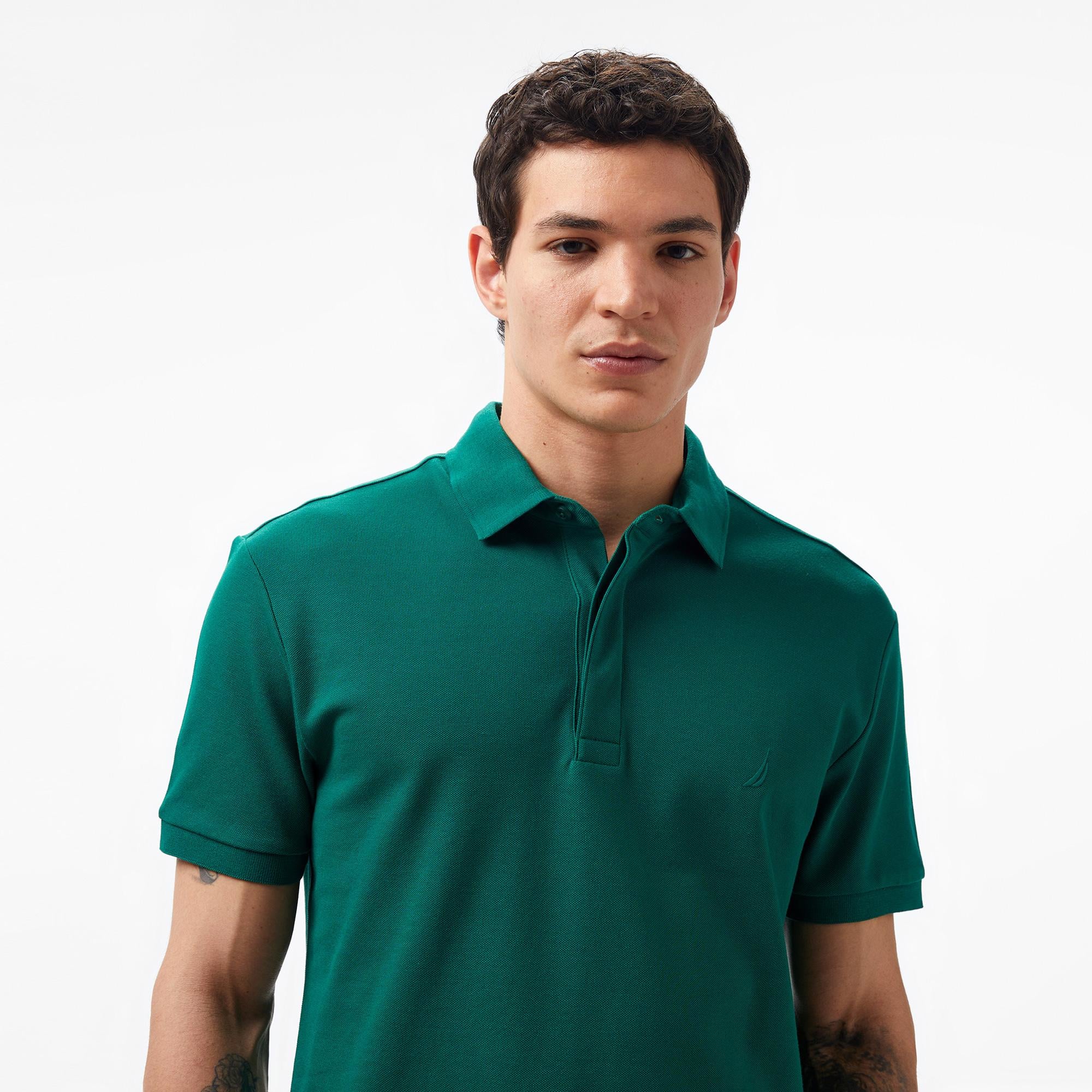 Nautica Erkek Yeşil Slim Fit Polo Yaka T-Shirt
