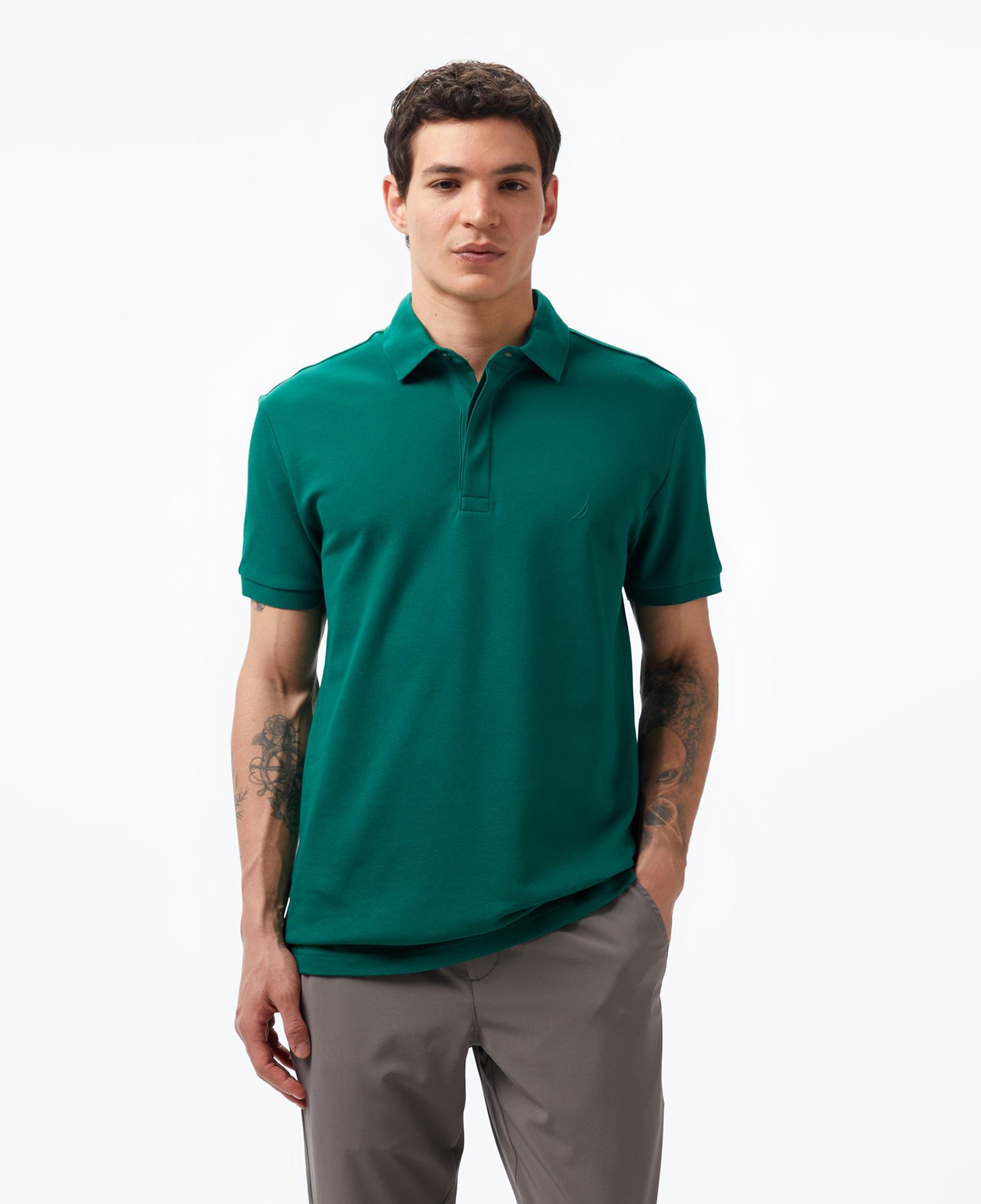 Nautica Erkek Yeşil Slim Fit Polo Yaka T-Shirt