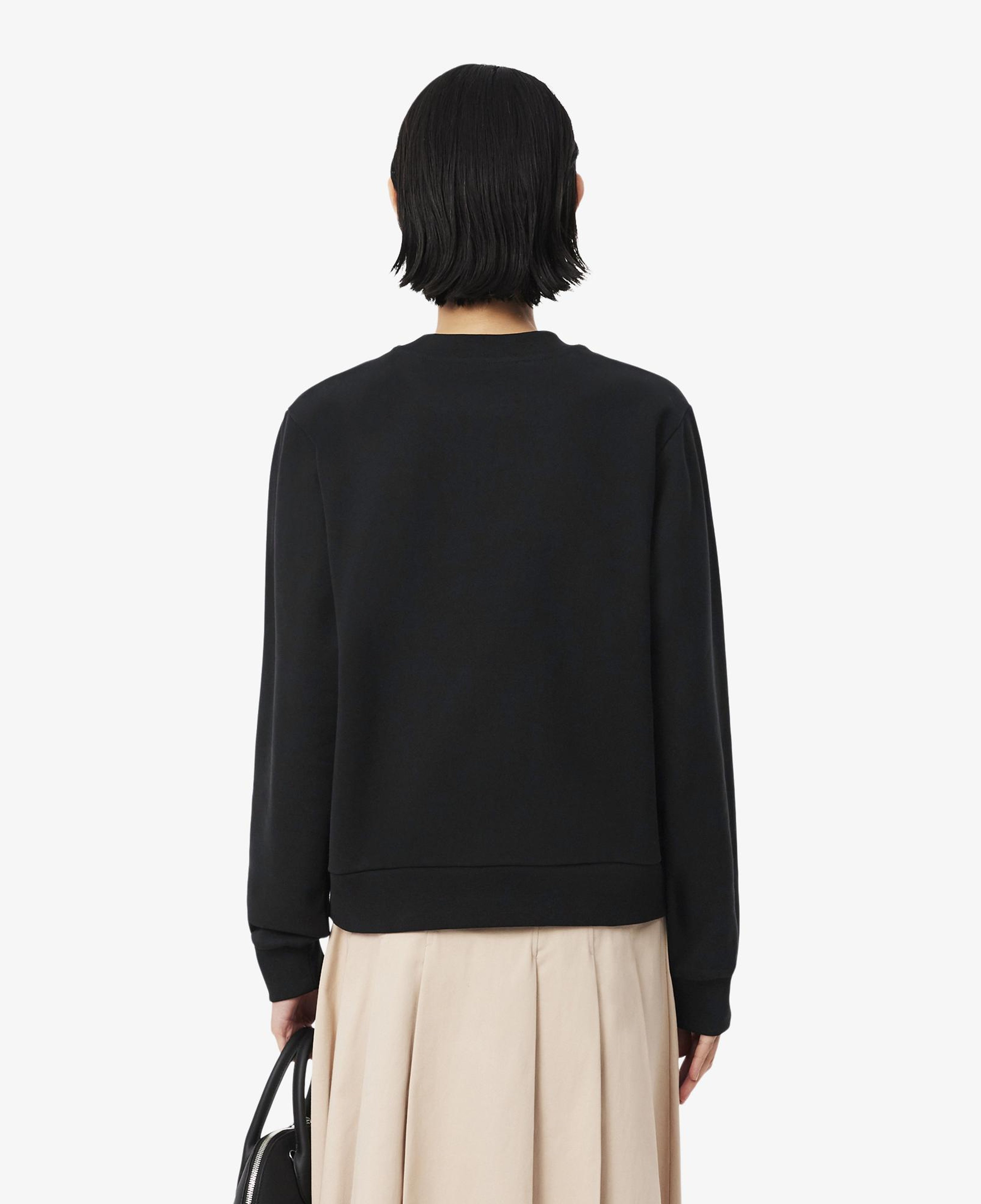 Kadın Relaxed Fit Bisiklet Yaka Siyah Sweatshirt