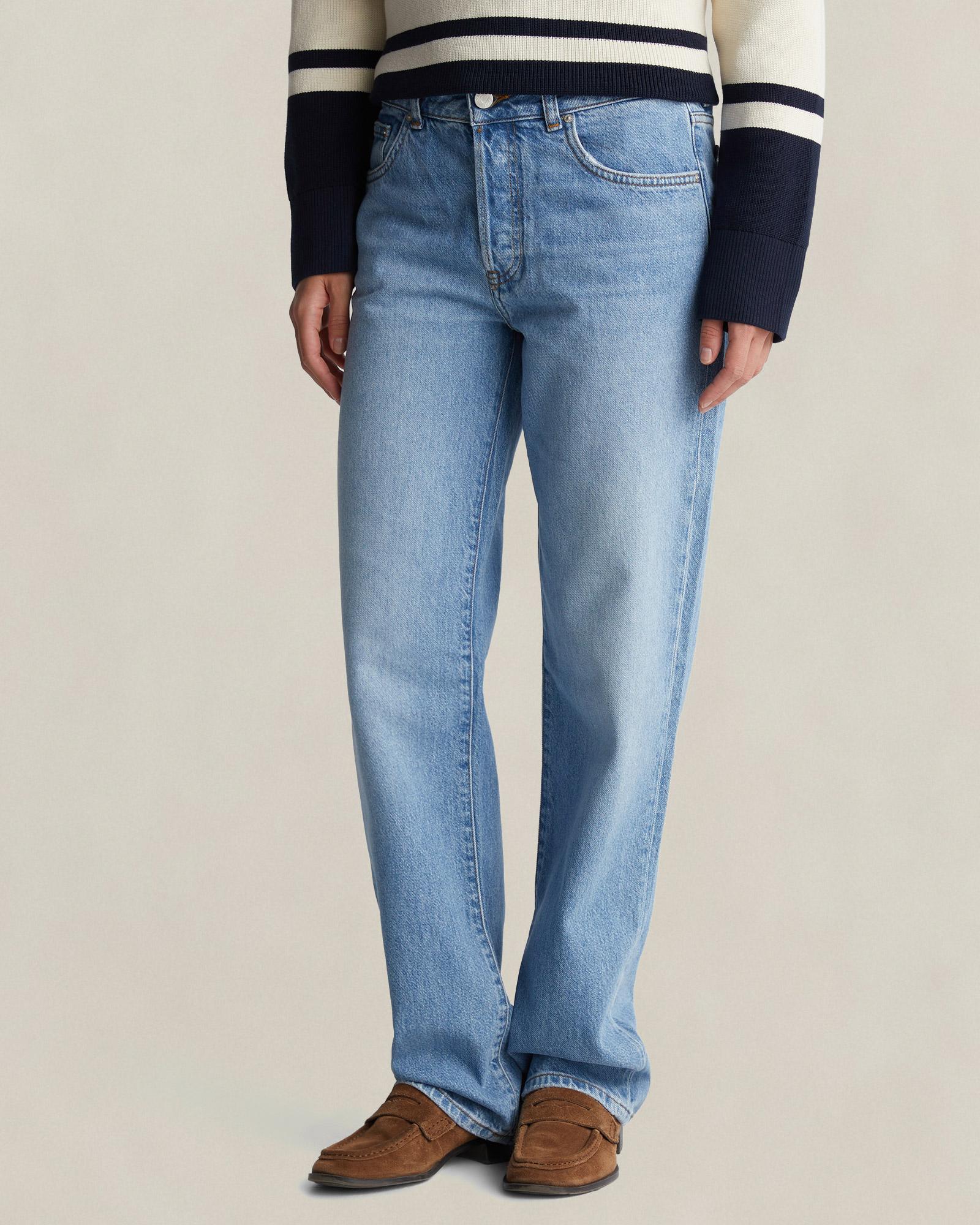 GANT Kadın Mavi Straight Fit Pantolon