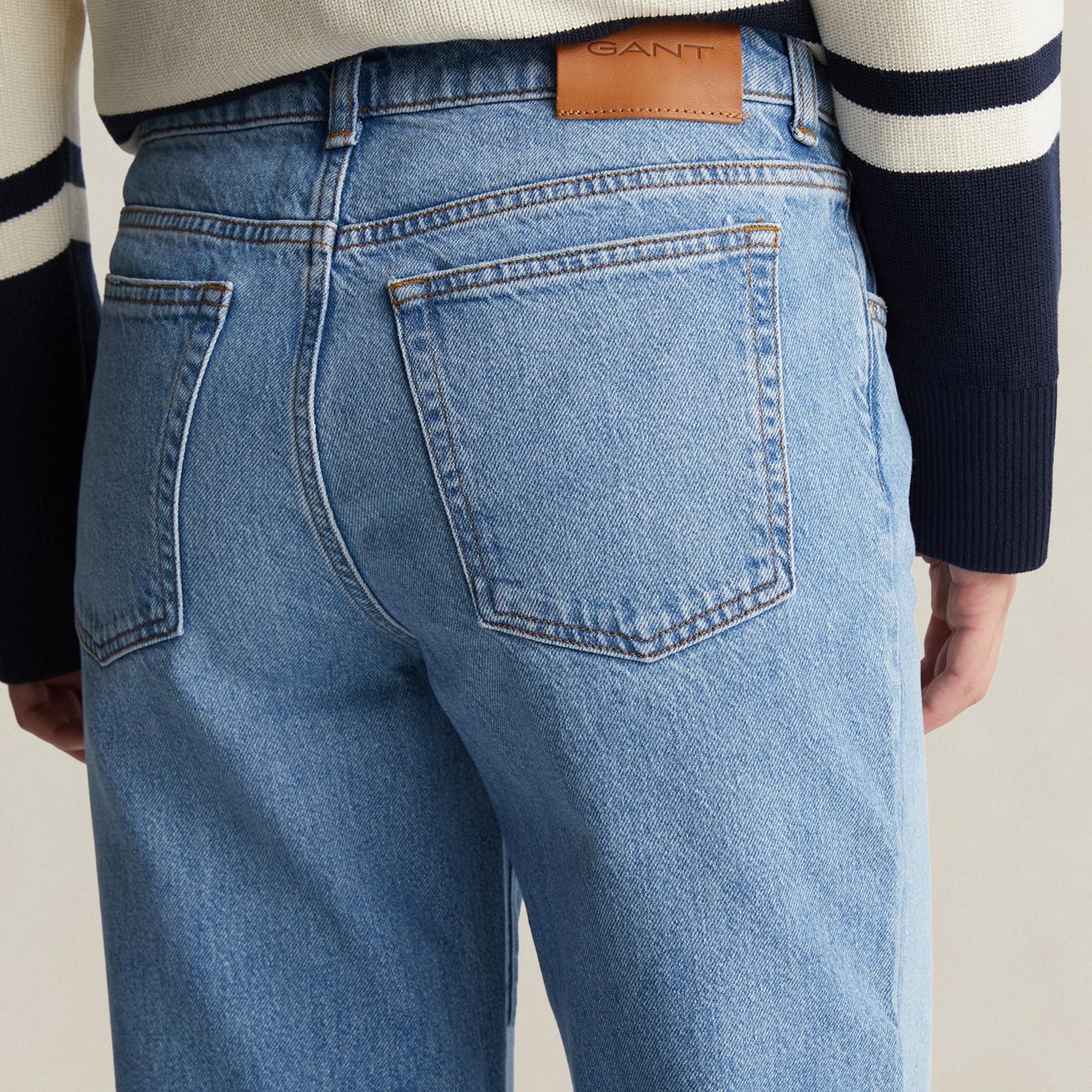 GANT Kadın Mavi Straight Fit Pantolon