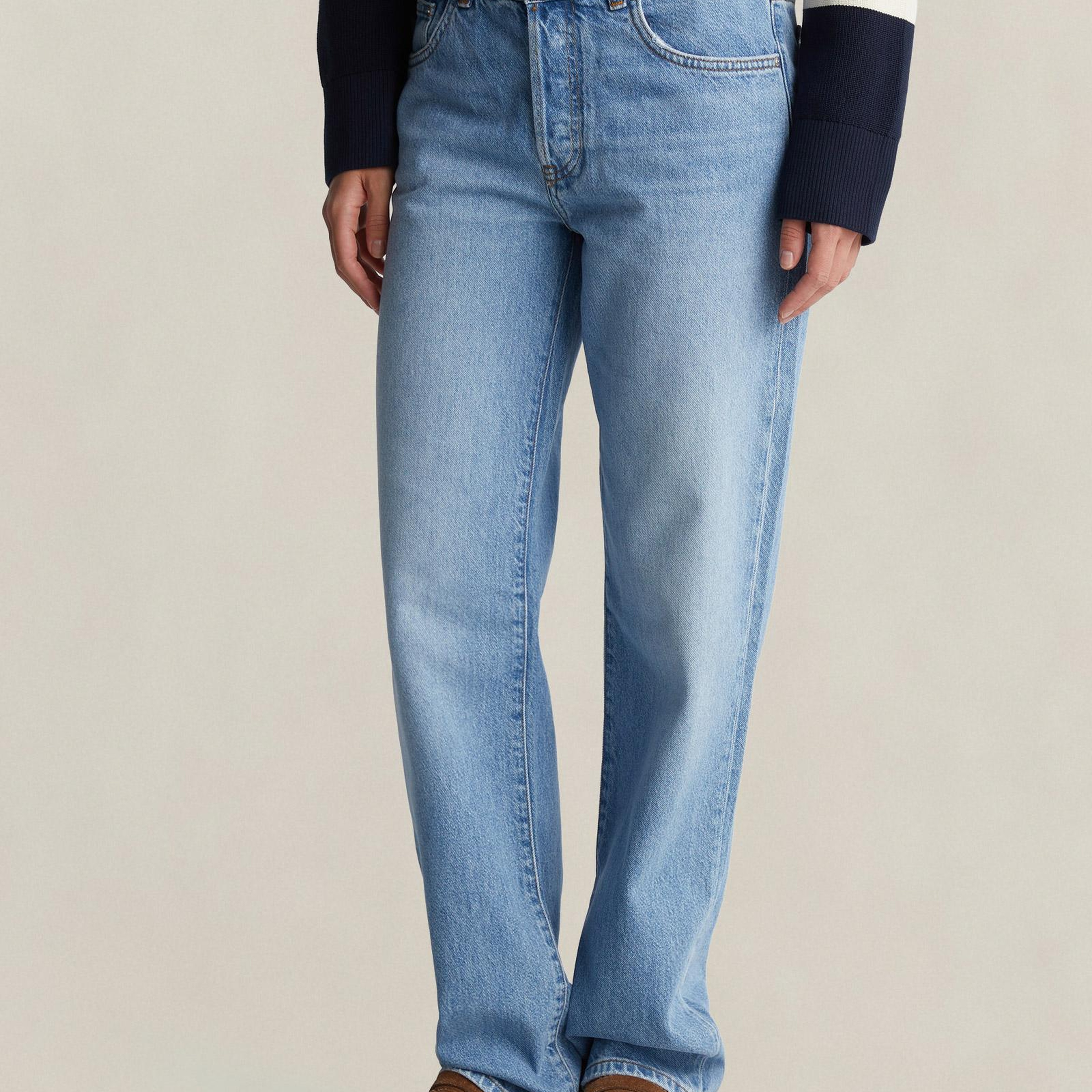 GANT Kadın Mavi Straight Fit Pantolon
