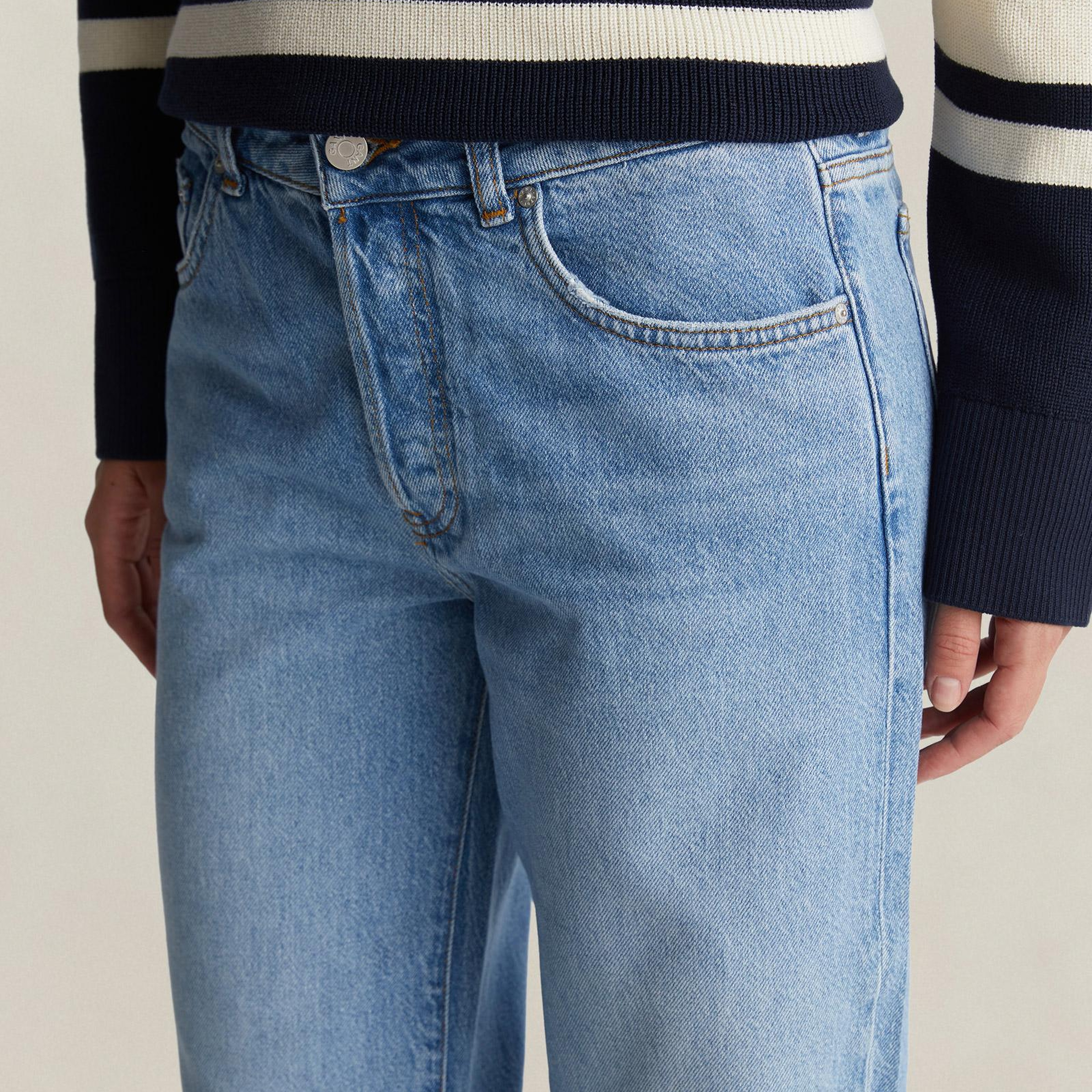 GANT Kadın Mavi Straight Fit Pantolon