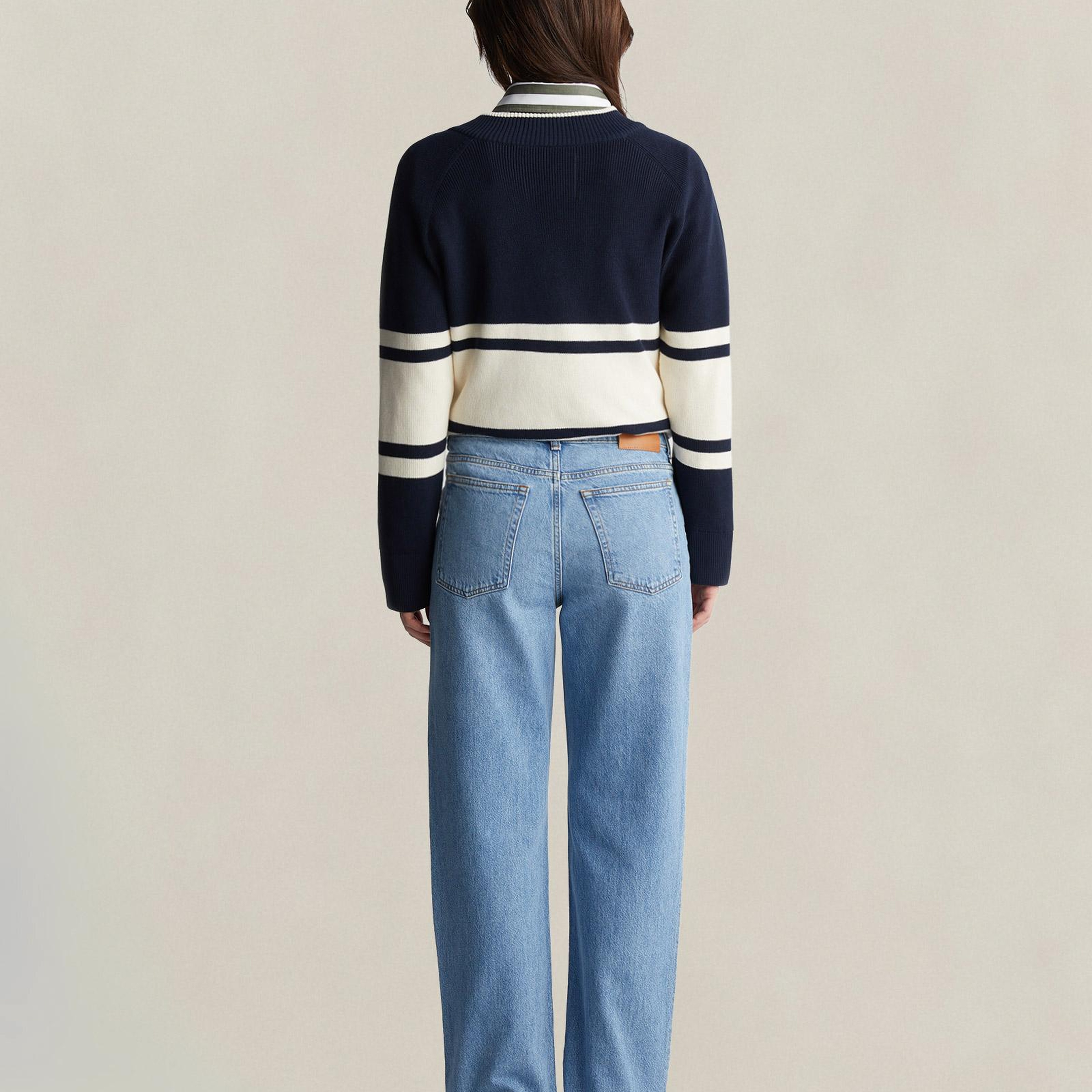 GANT Kadın Mavi Straight Fit Pantolon