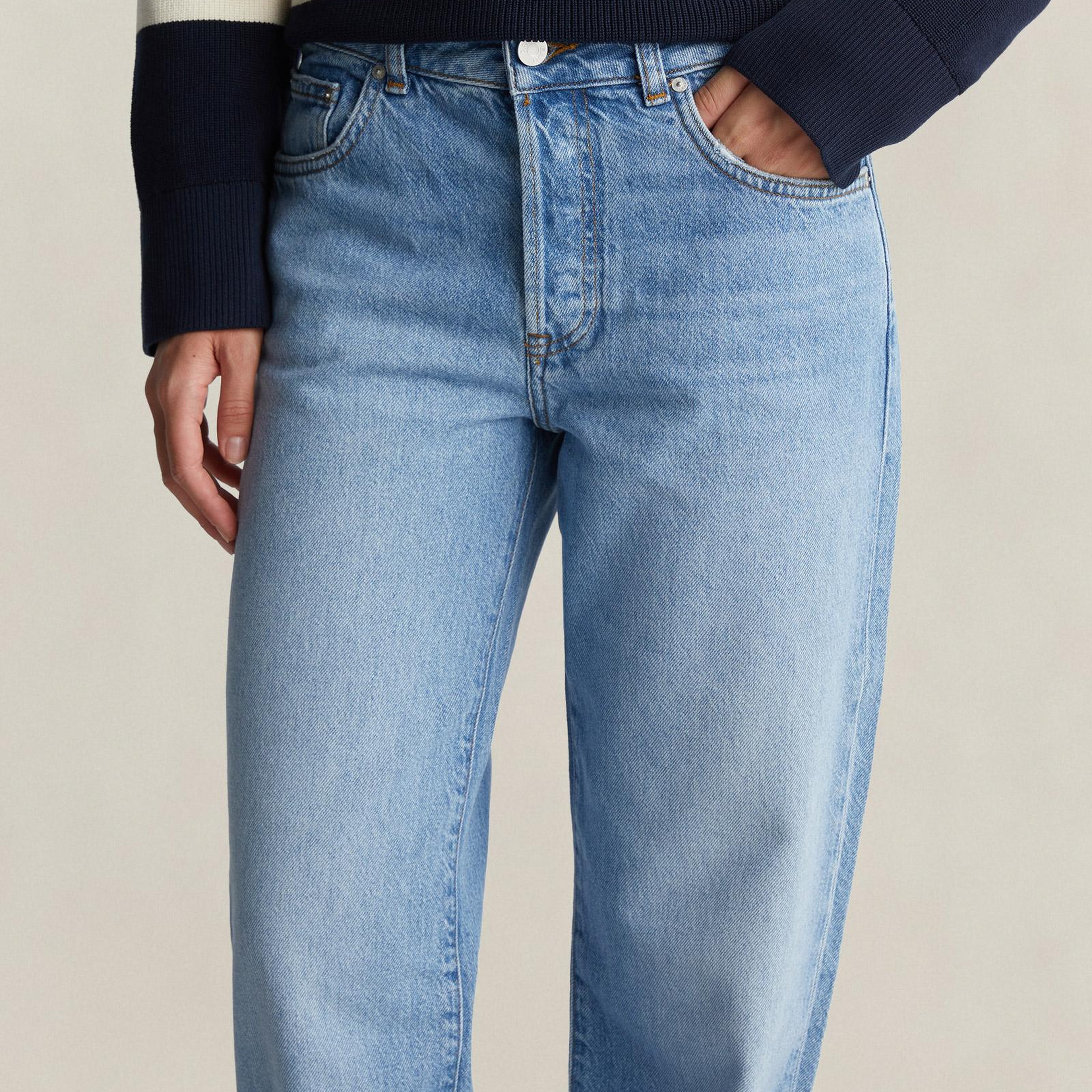 GANT Kadın Mavi Straight Fit Pantolon