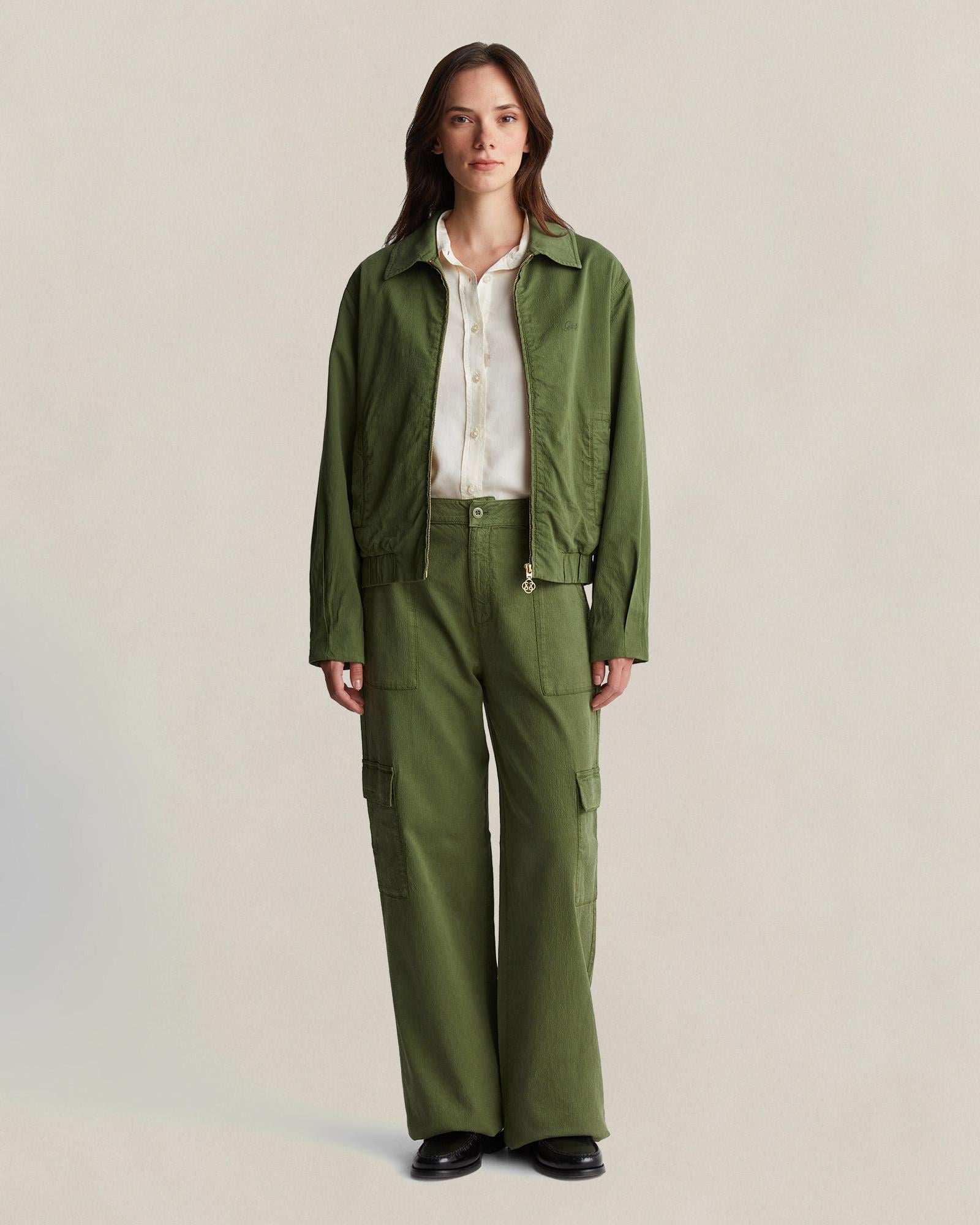 GANT Kadın Yeşil Regular Fit Pantolon