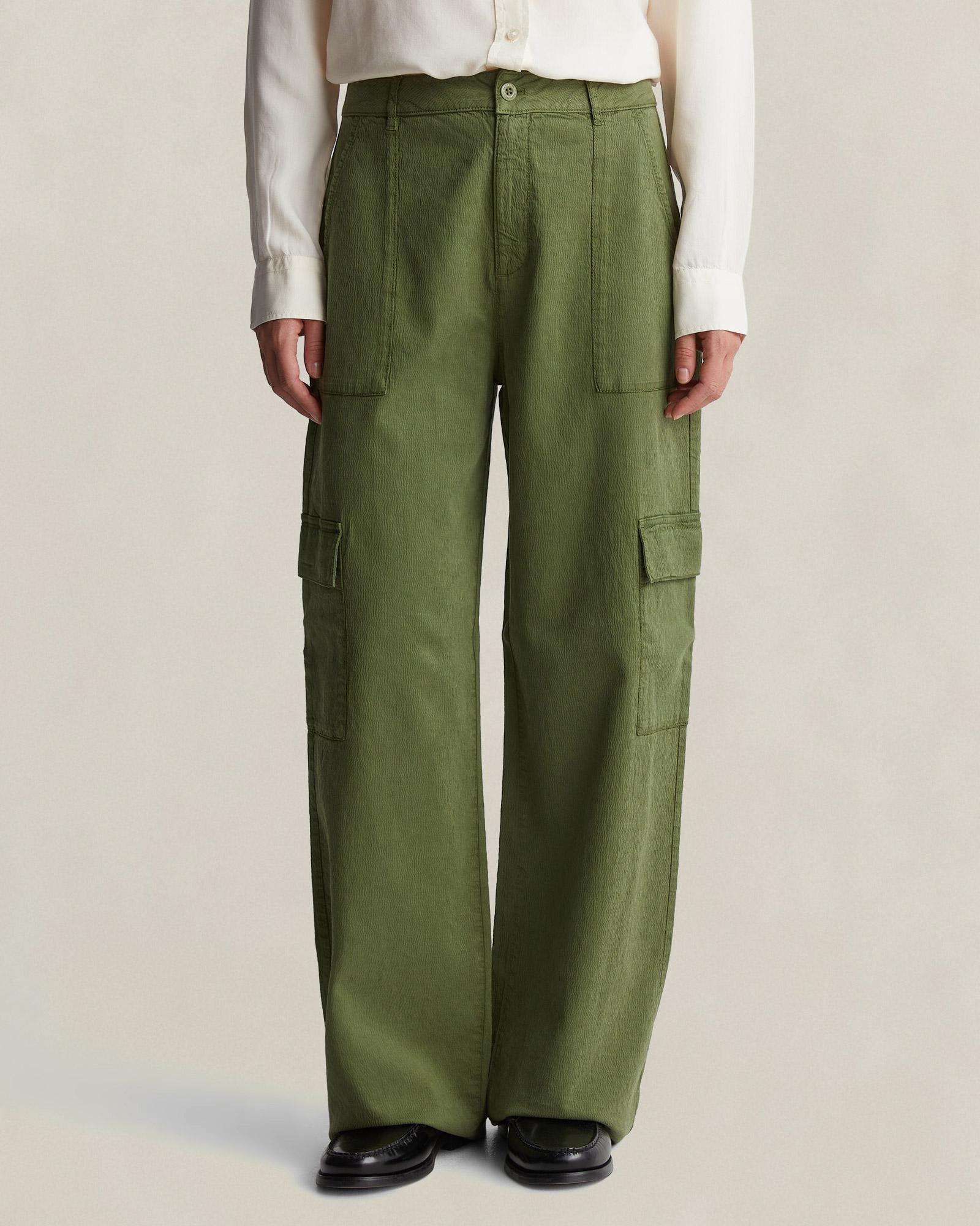 GANT Kadın Yeşil Regular Fit Pantolon