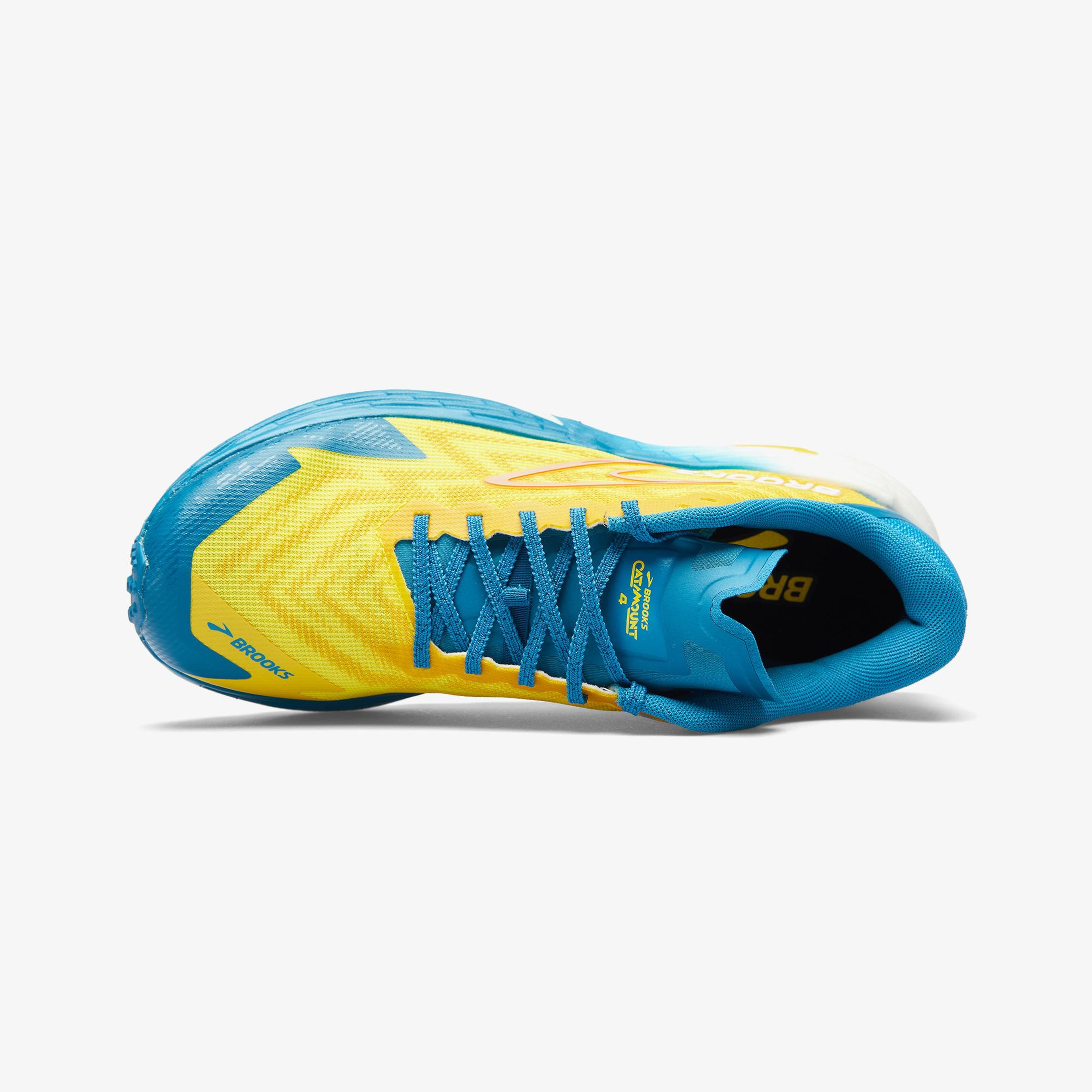 Brooks Catamount 4 Erkek Sarı/Mavi Koşu Ayakkabısı