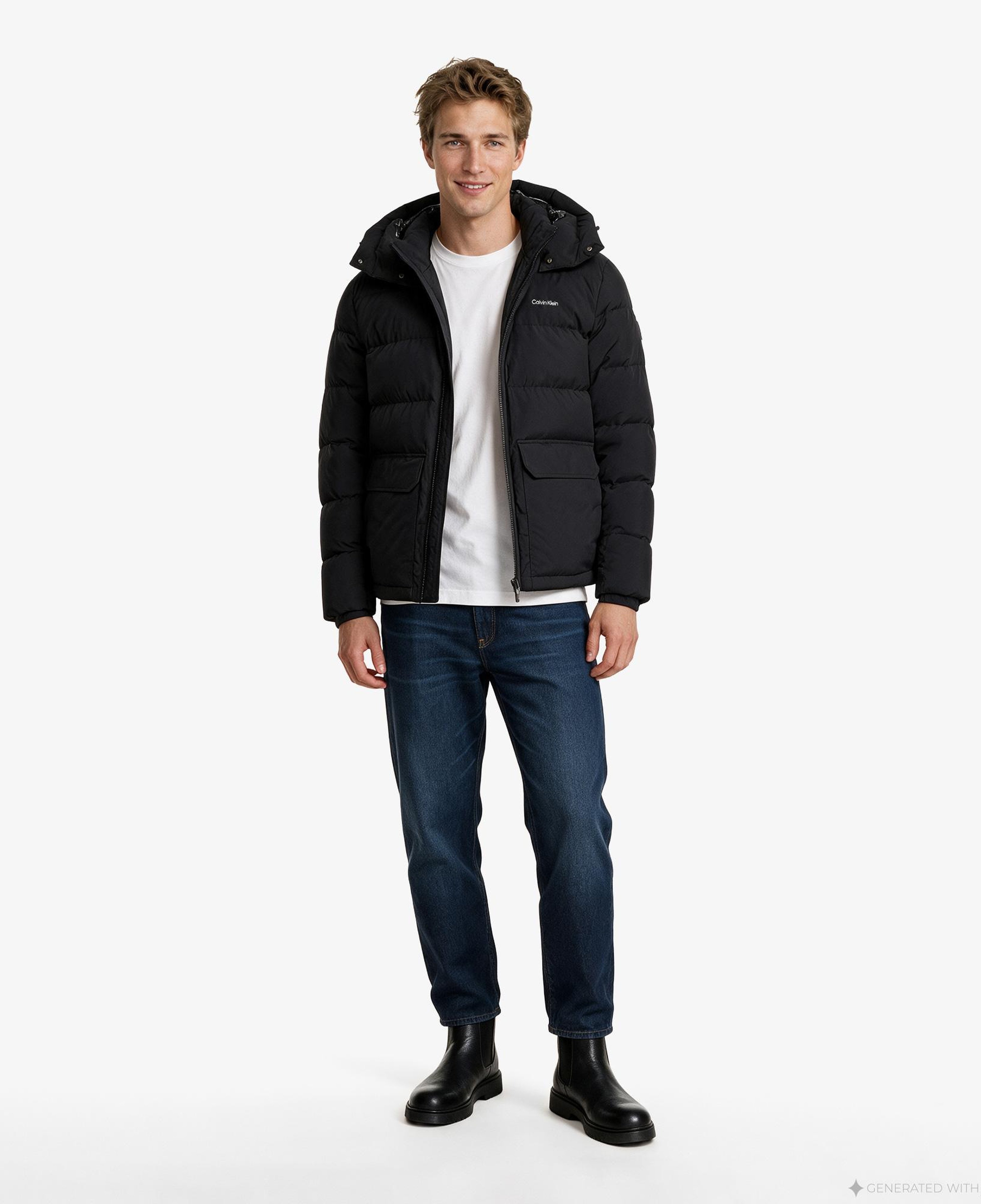 Calvin Klein Matte Down Puffer Erkek Siyah Ceket