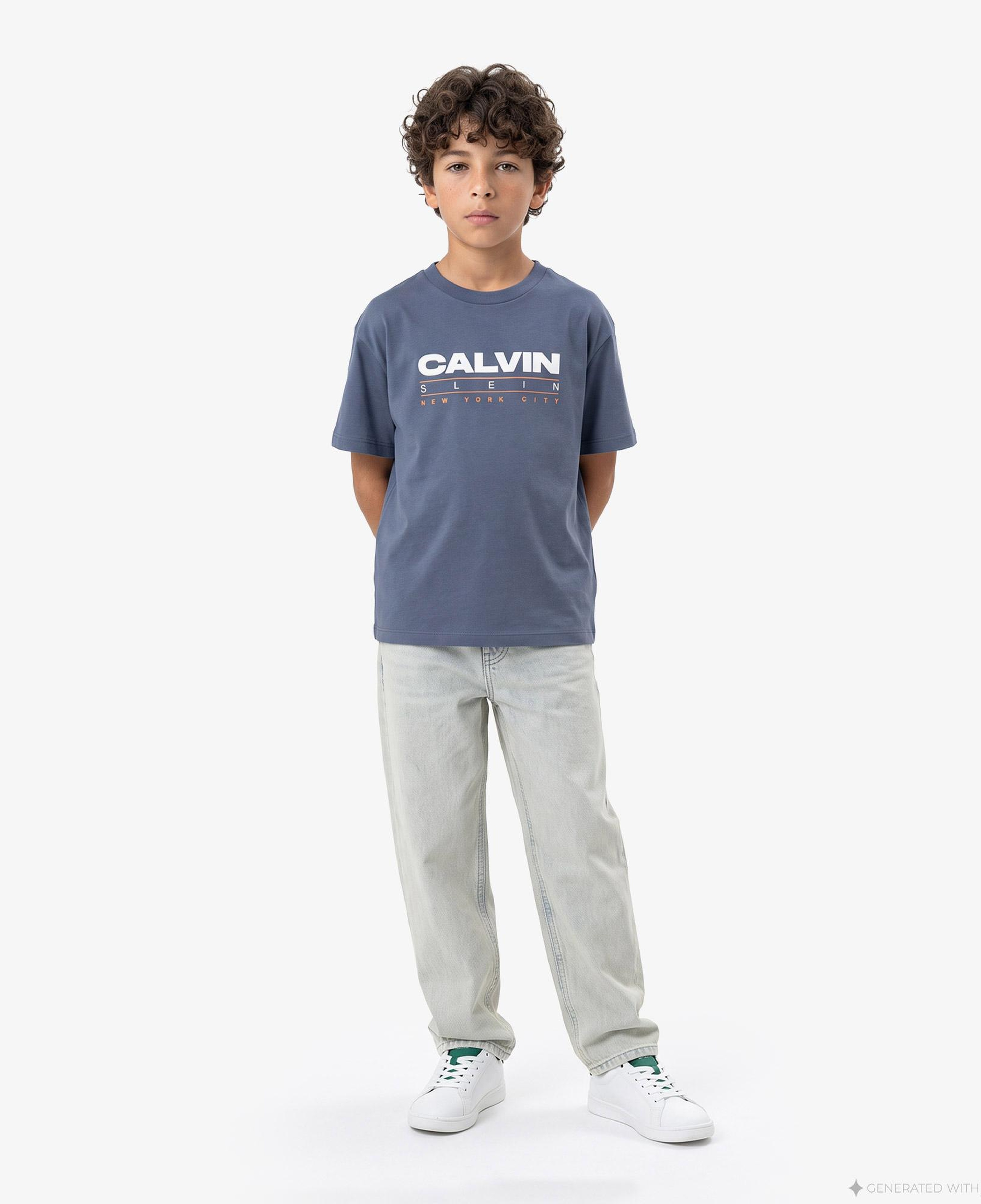 Calvin Klein Print Çocuk Siyah T-Shirt