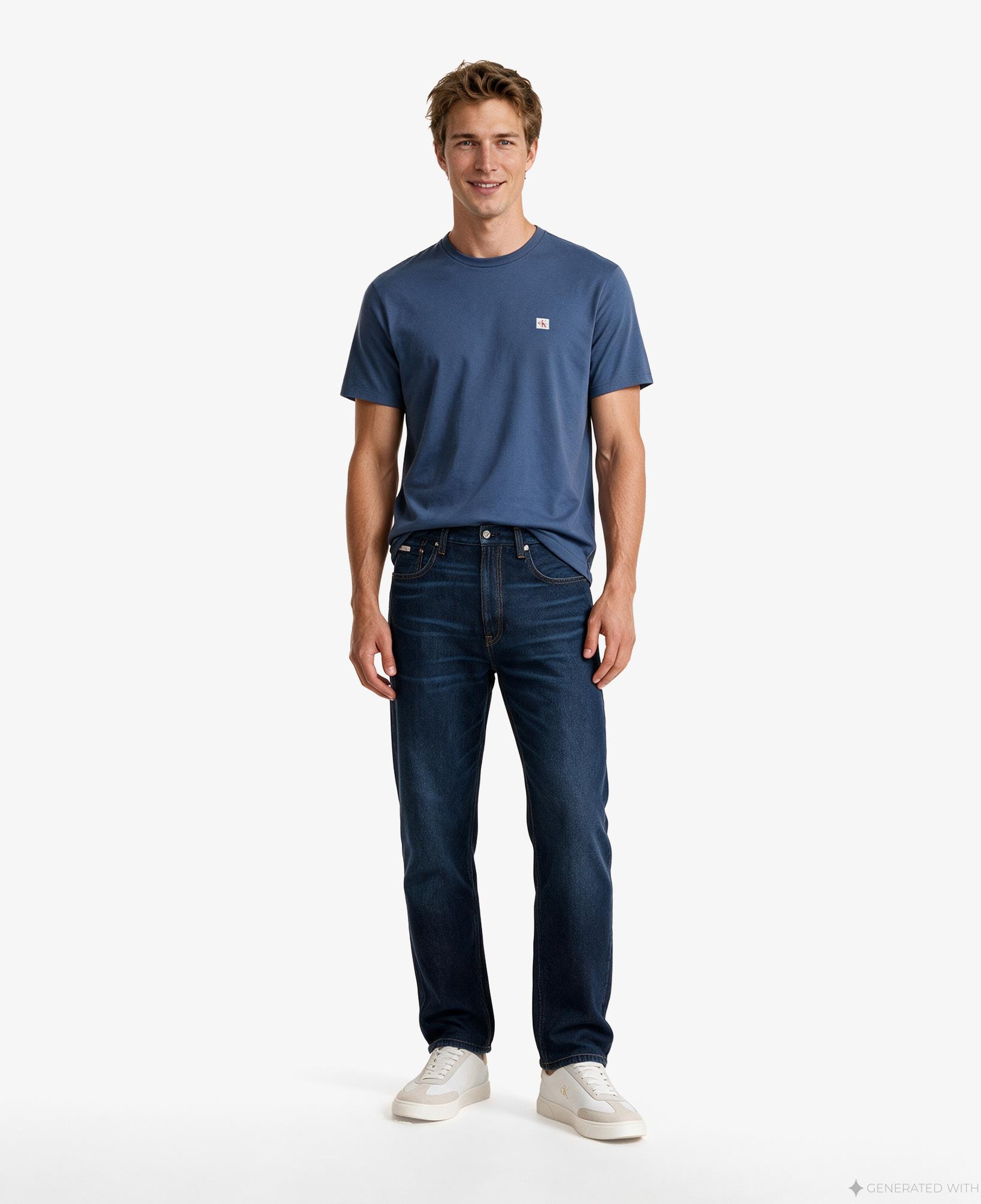 Calvin Klein Badge 30S Classic Erkek Mavi T-Shirt