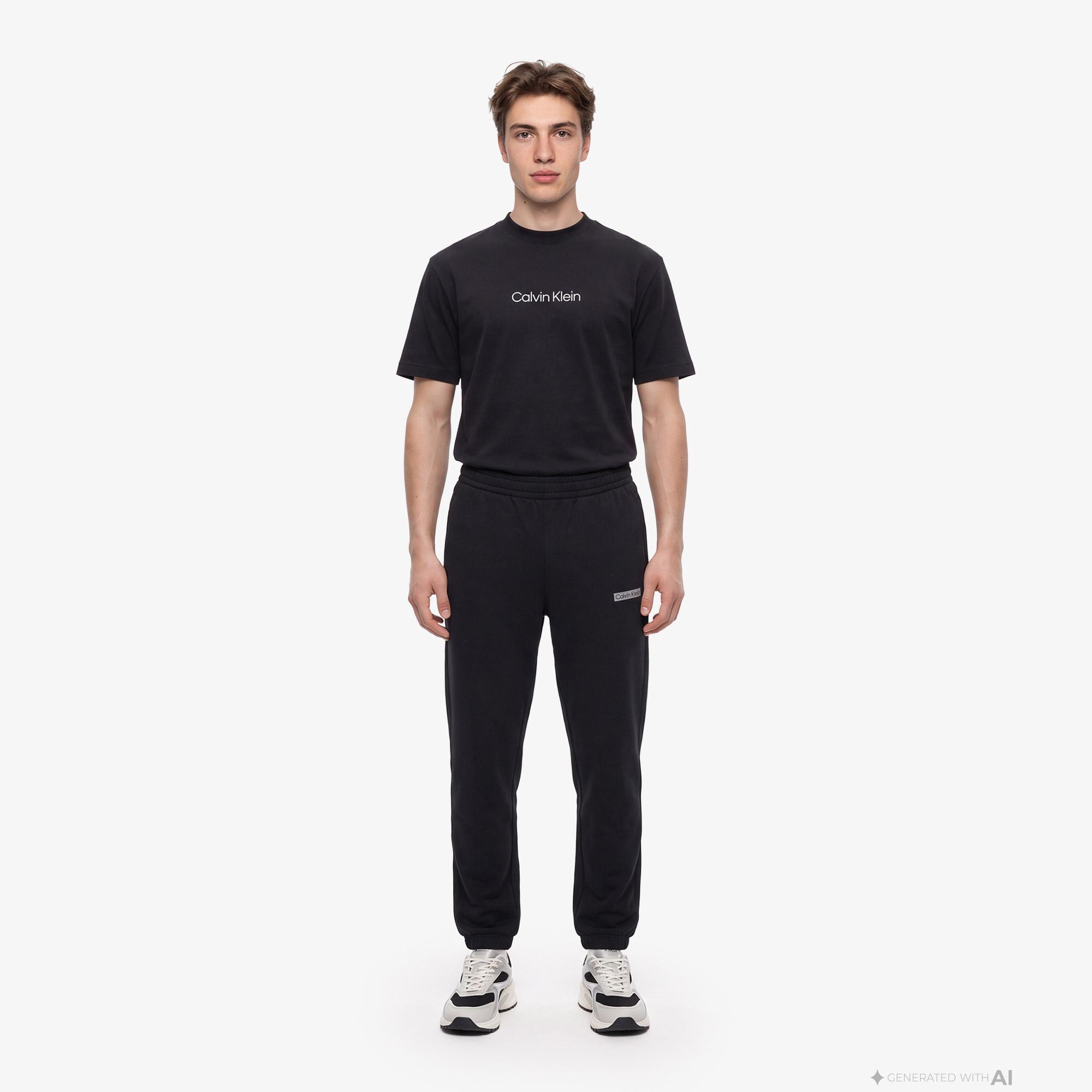 Calvin Klein Terry Graphic Jogger Erkek Siyah Eşofman Altı